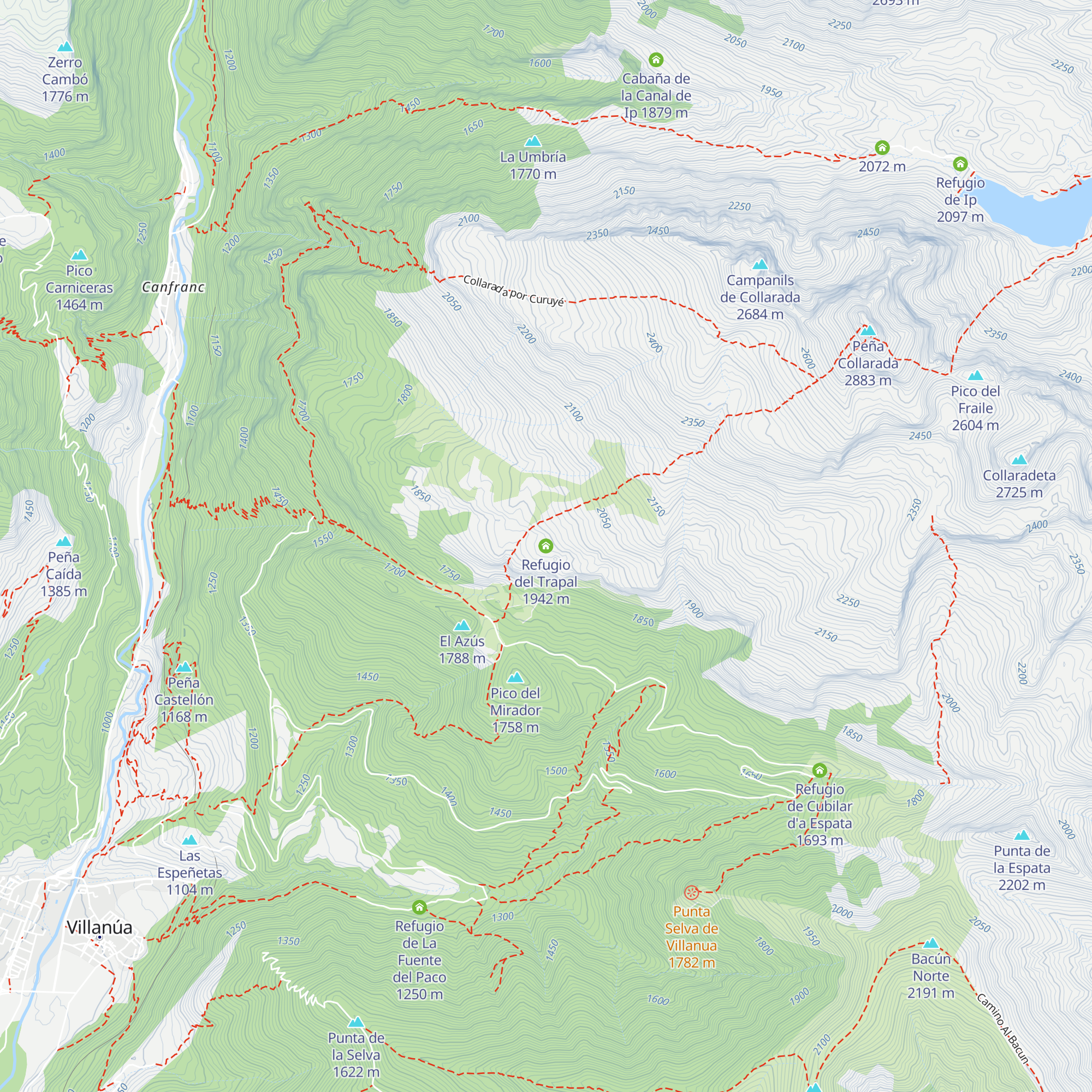 Refugio del Trapal map