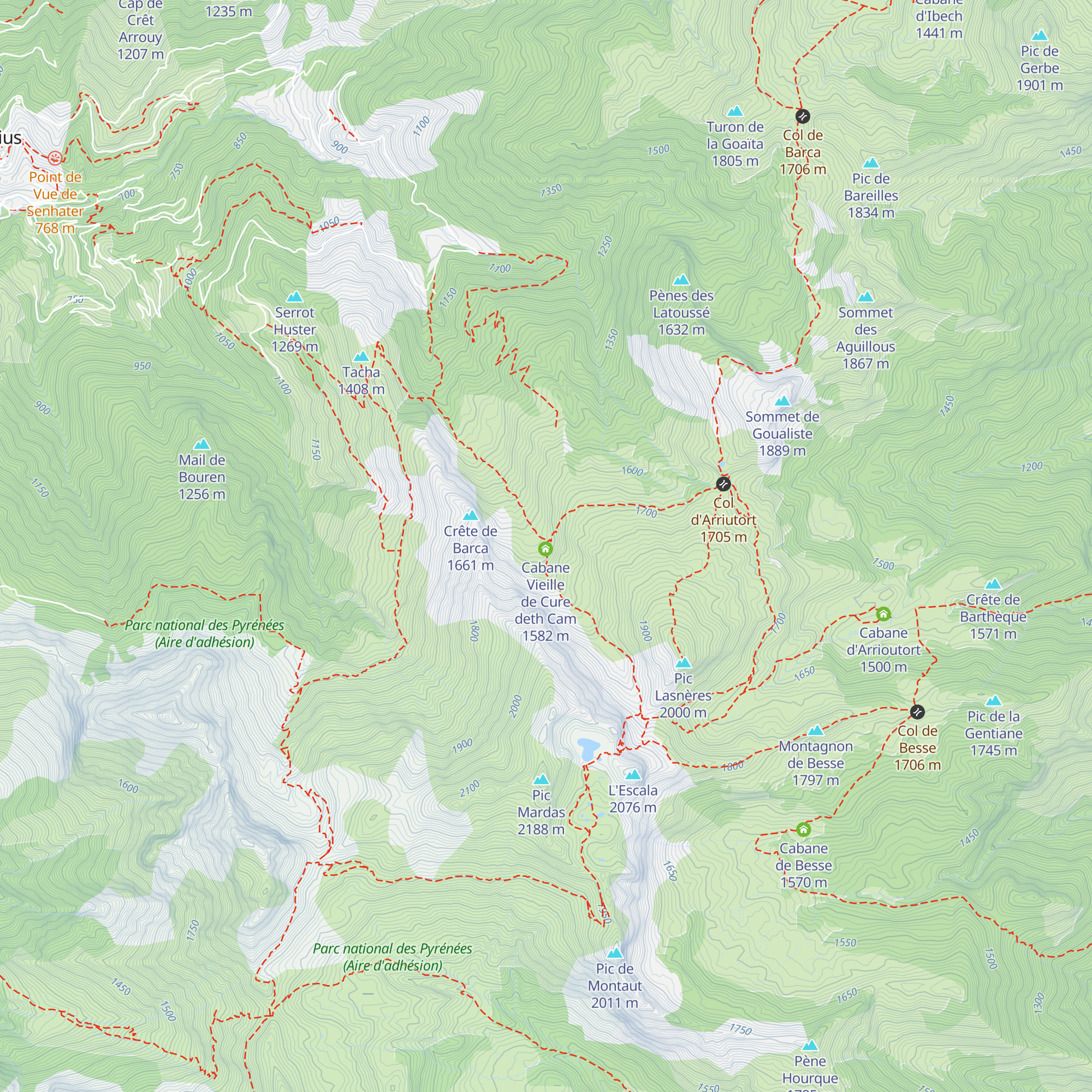 Cabane Neuve de Cure deth Cam map