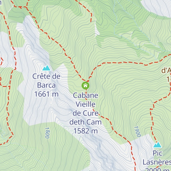 Map of Cabane Vieille de Cure deth Cam