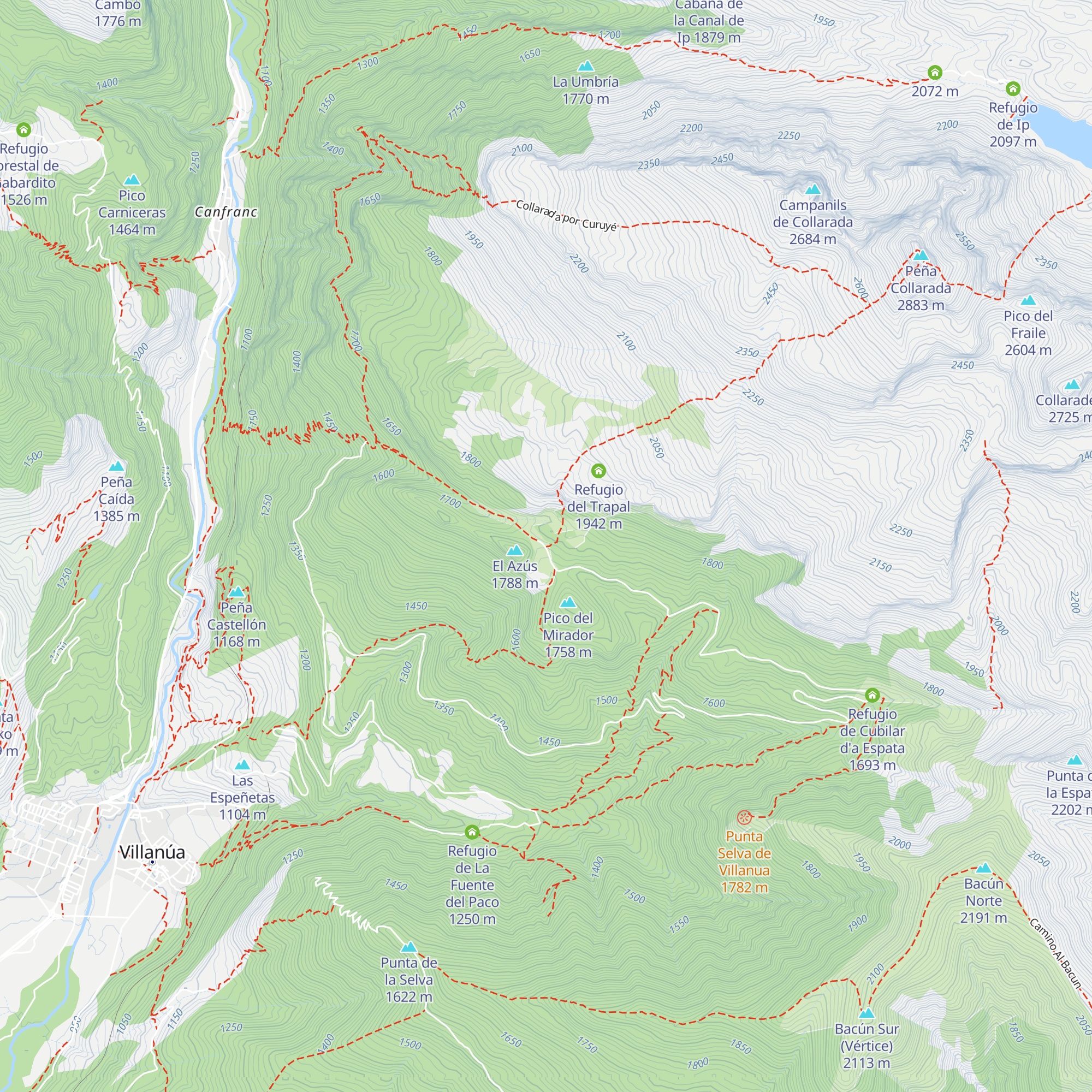 Refugio de La Trapa map