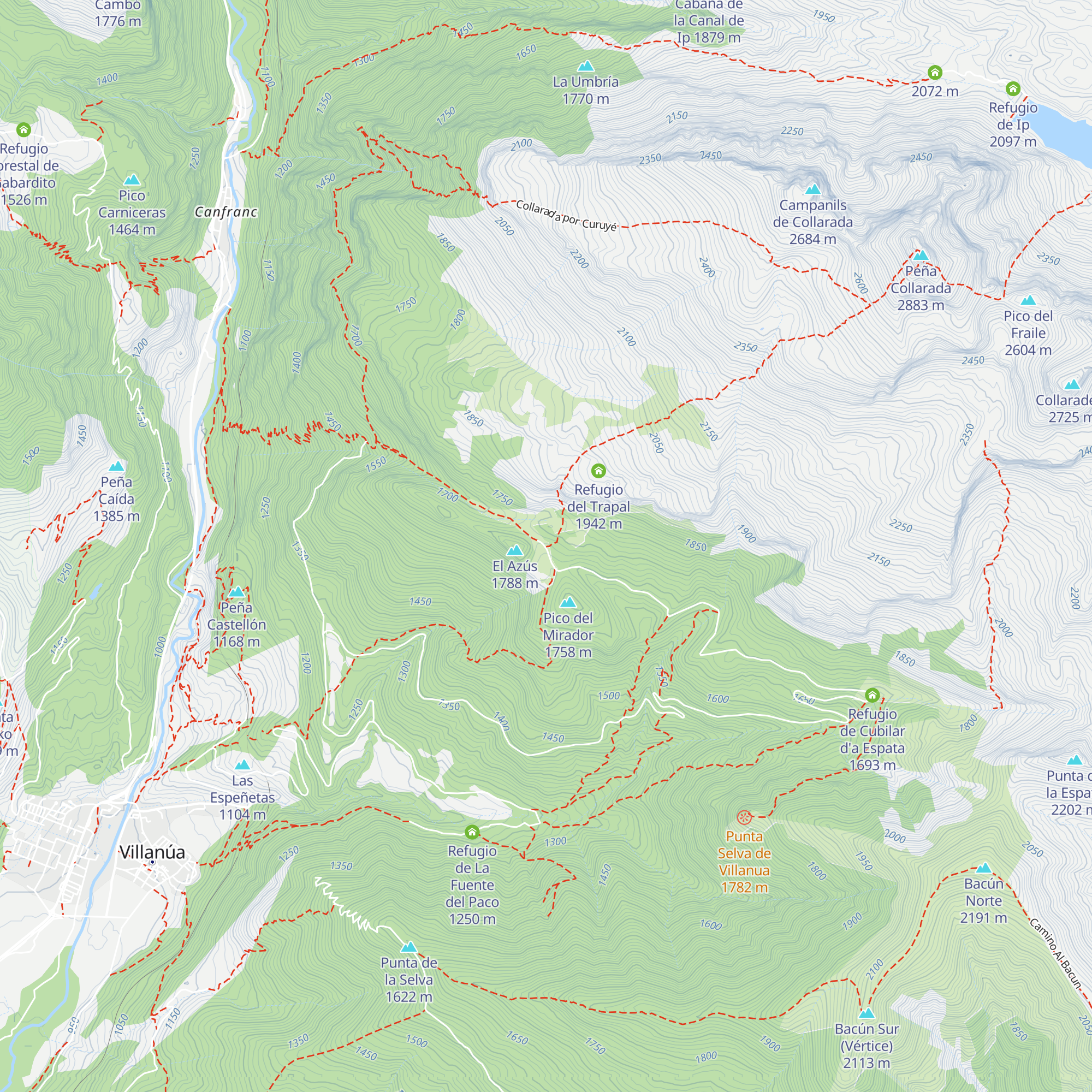 Refugio de La Trapa map