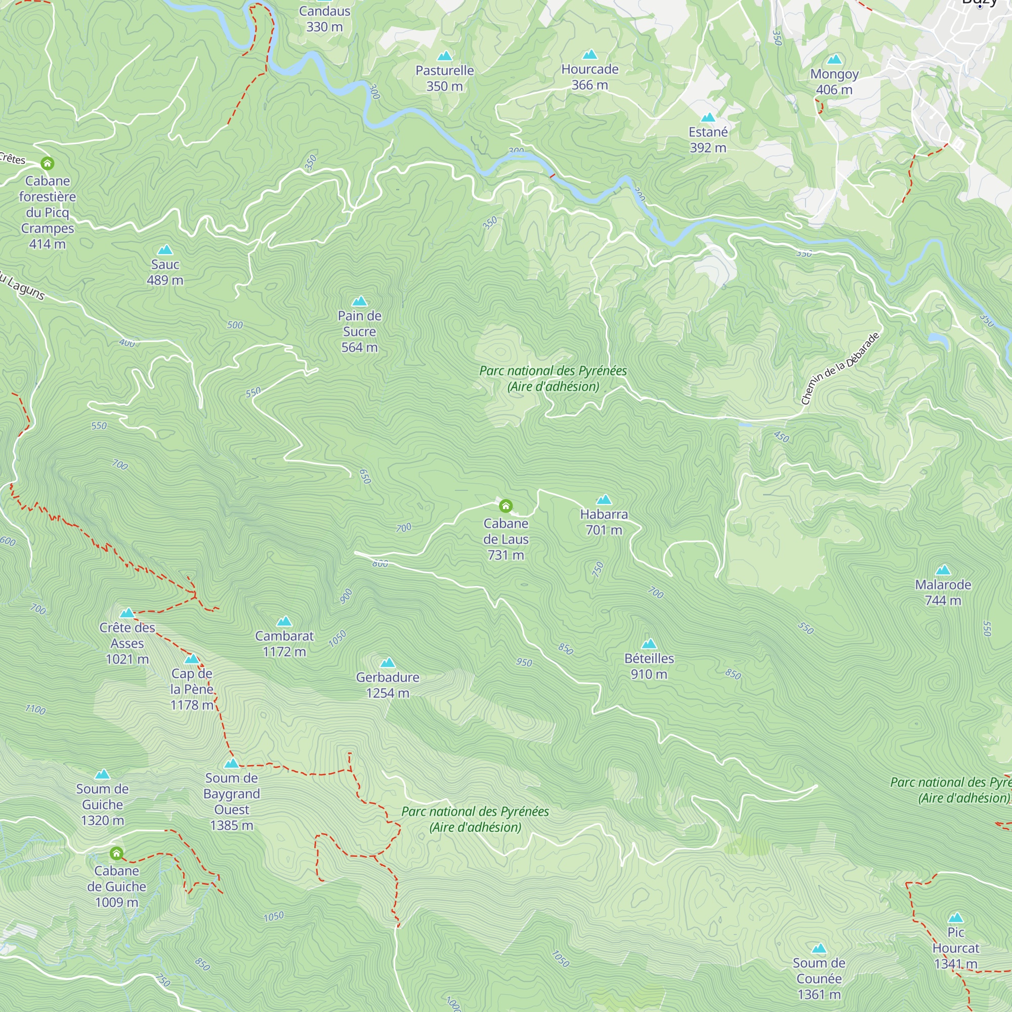 Cabane de Laus map