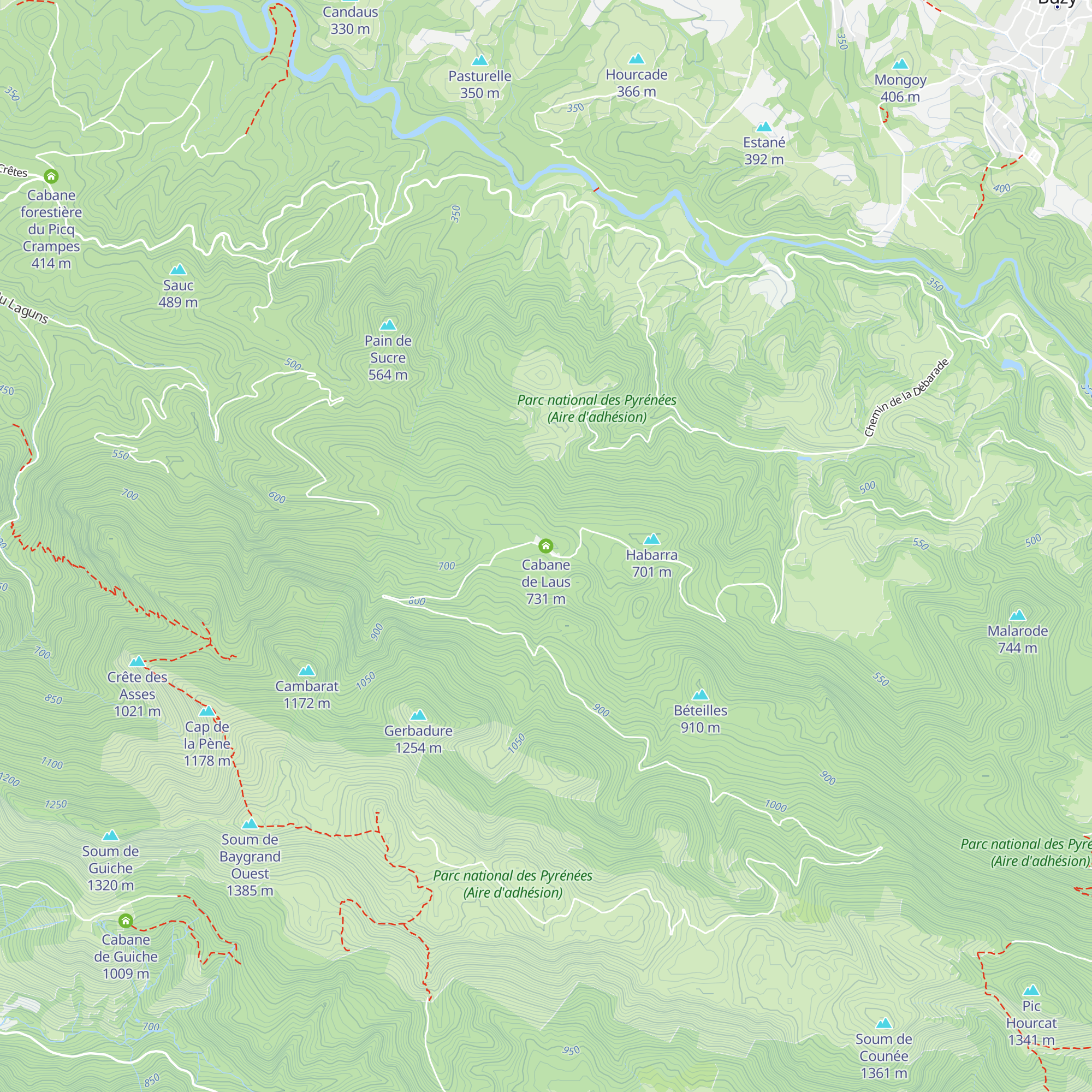 Cabane de Laus map