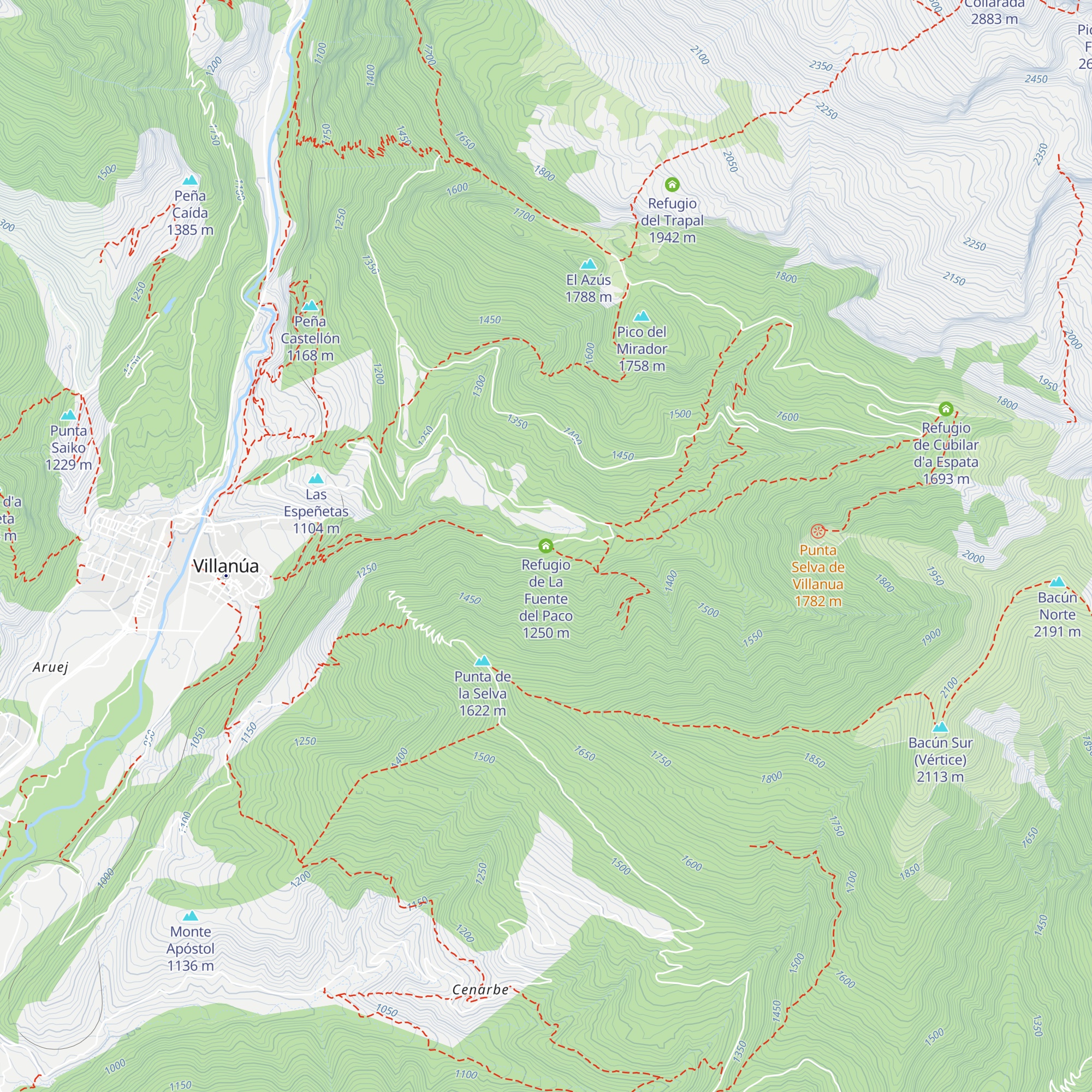 Refugio de La Fuente del Paco map