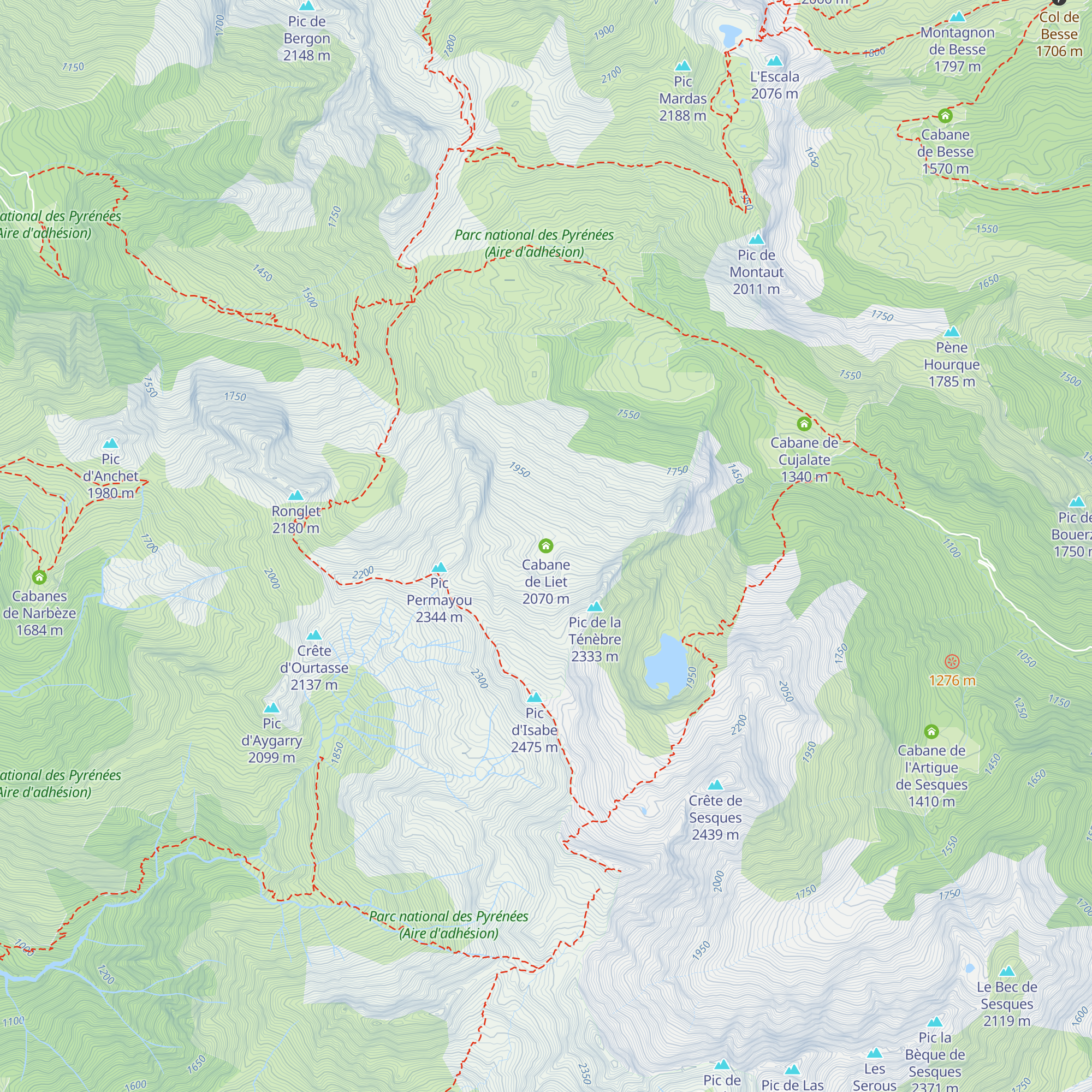 Cabane de Liet map