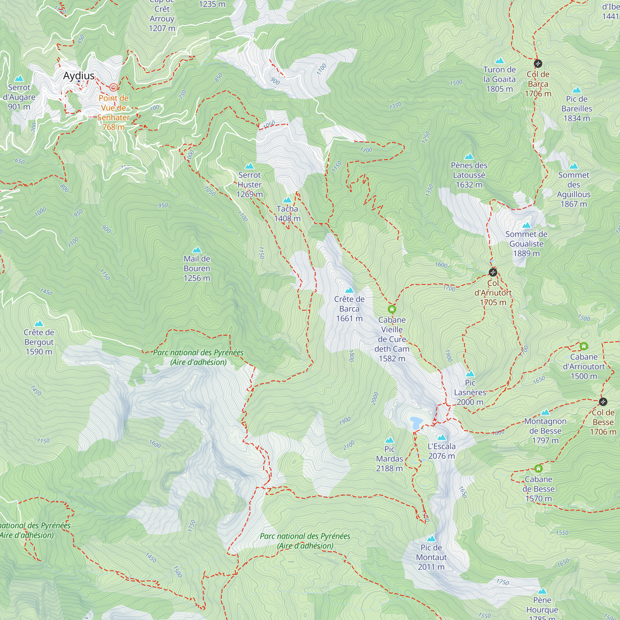 Cabane du Horquèth map