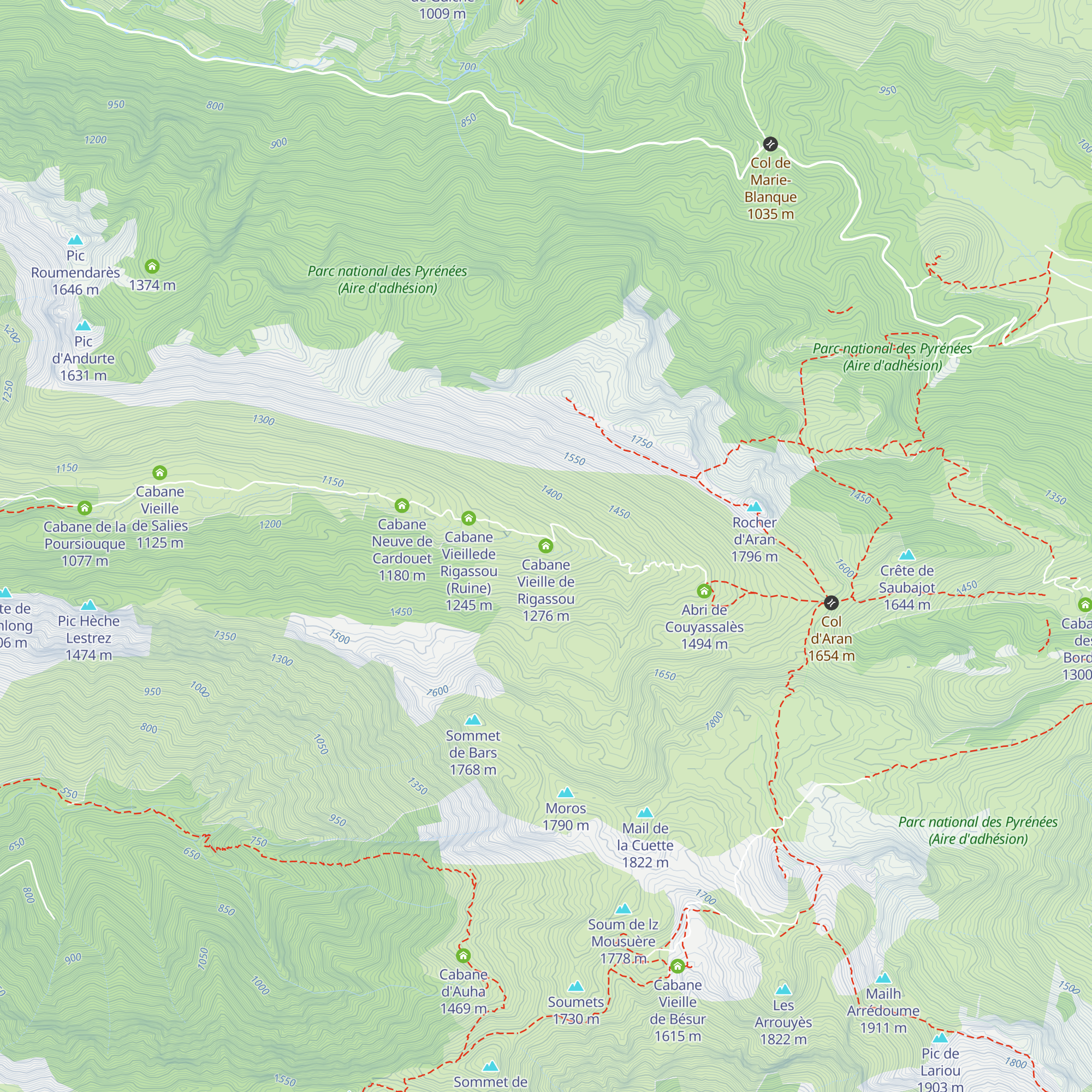 Cabane Vieille de Rigassou map