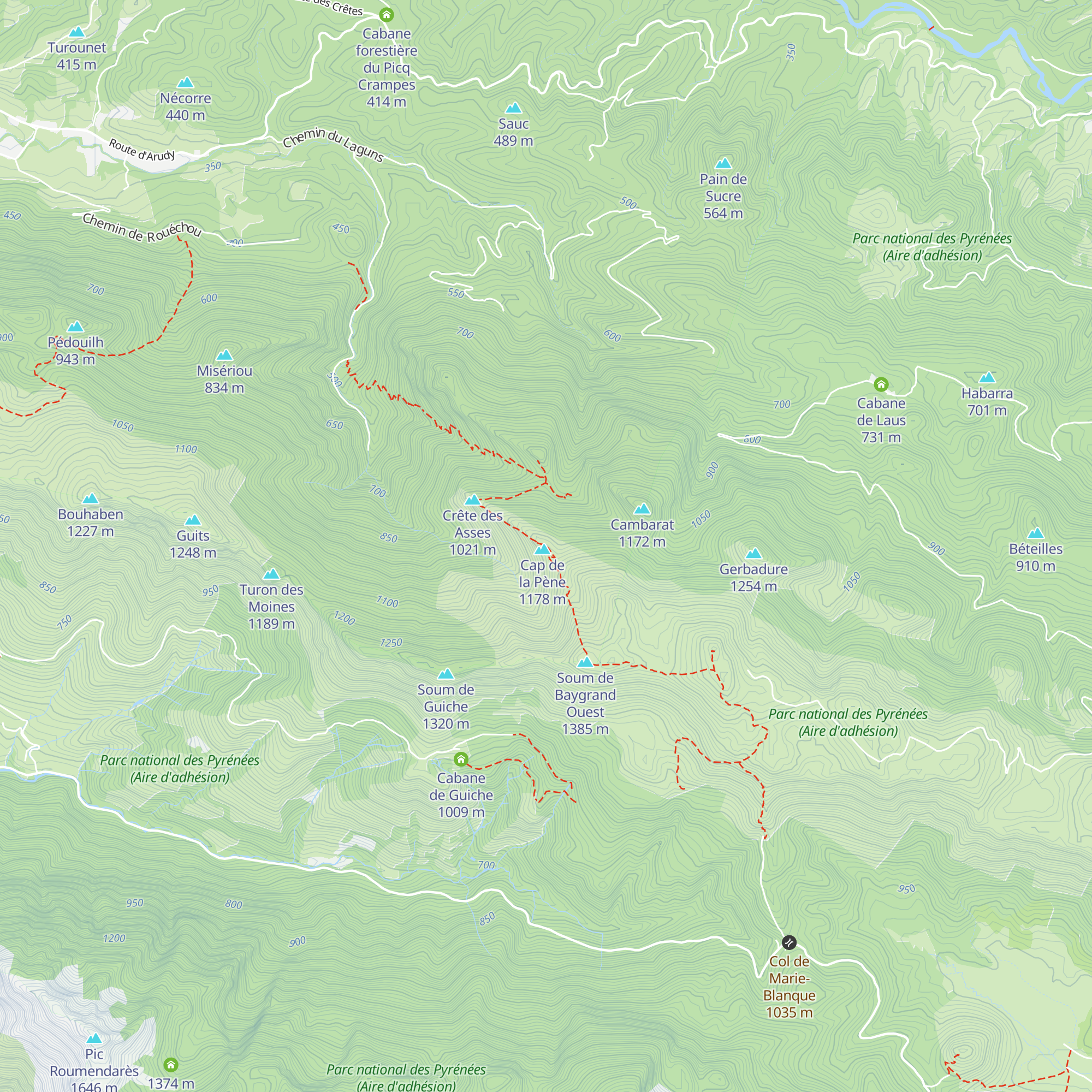Cabane des Asses map