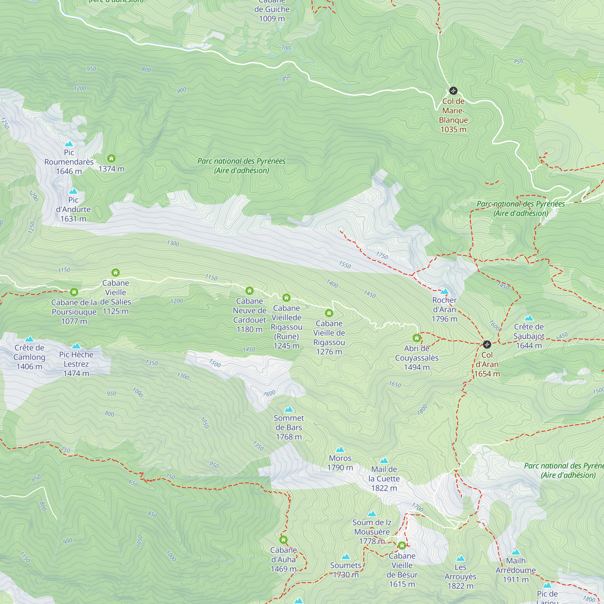 Cabane de Tousset map