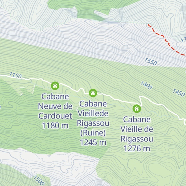 Map of Cabane Vieillede Rigassou (Ruine)