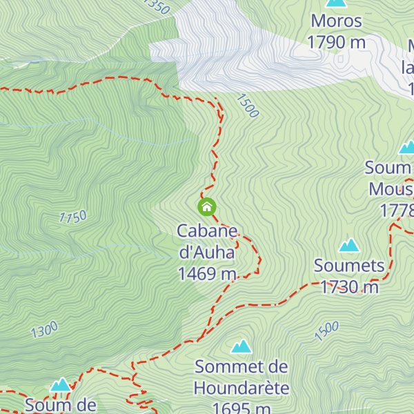 Map of Cabane d'Auha