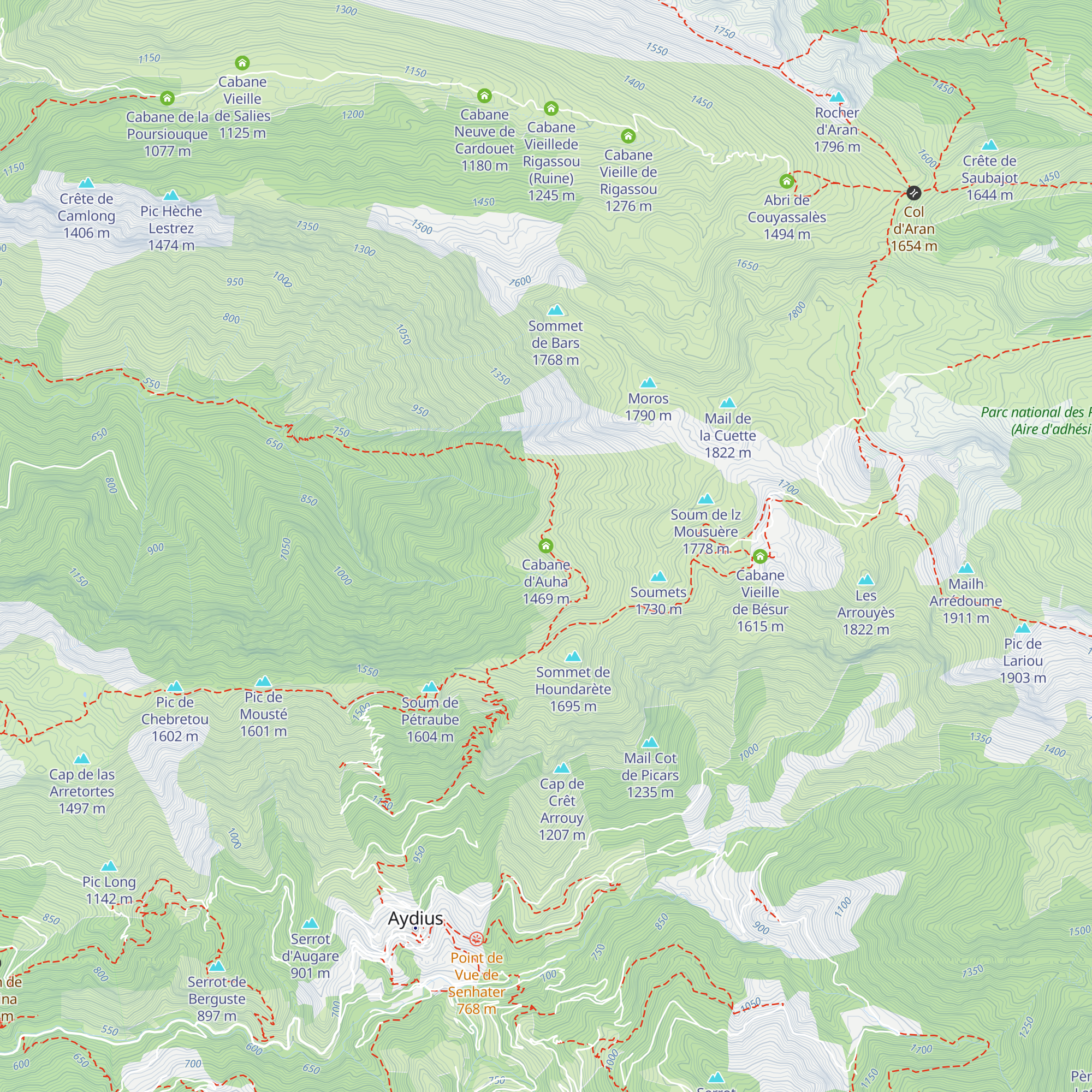 Cabane d'Auha map