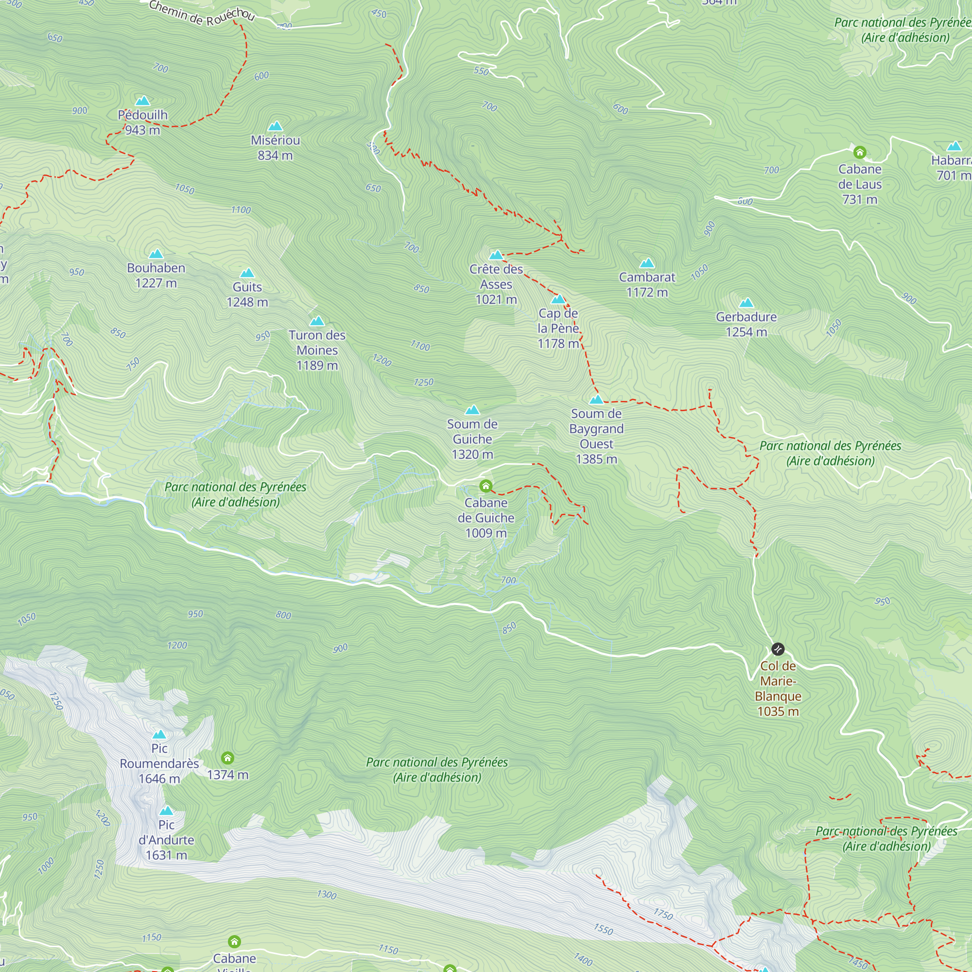 Cabane de Guiche map