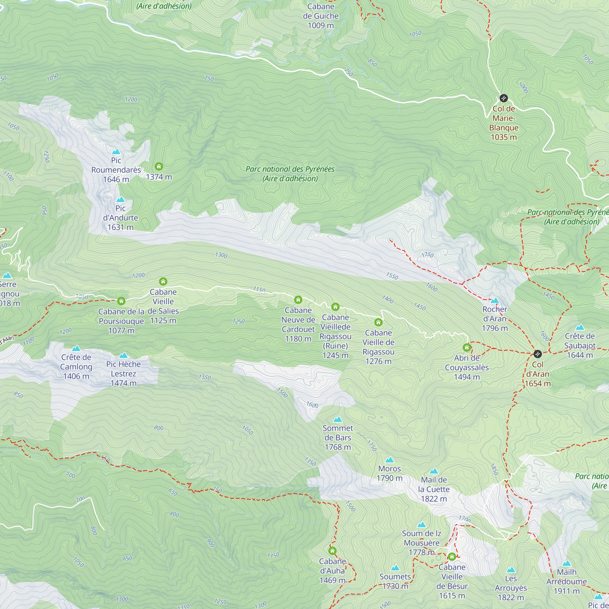 Cabane Vieille de Cardouet (Ruine) map