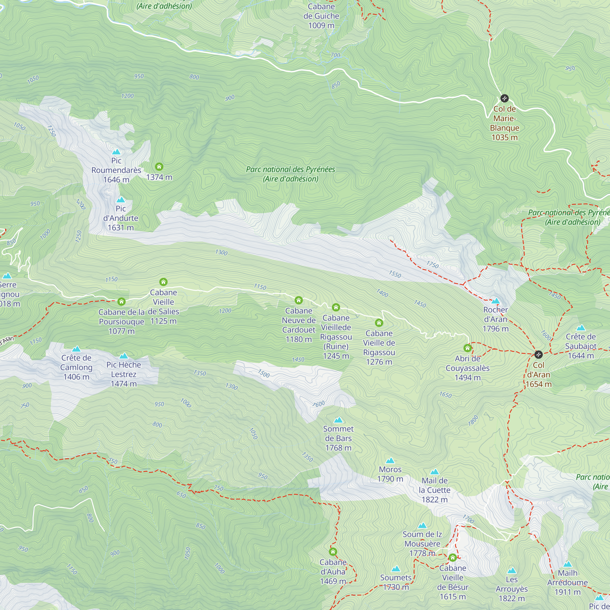 Cabane Vieille de Cardouet (Ruine) map