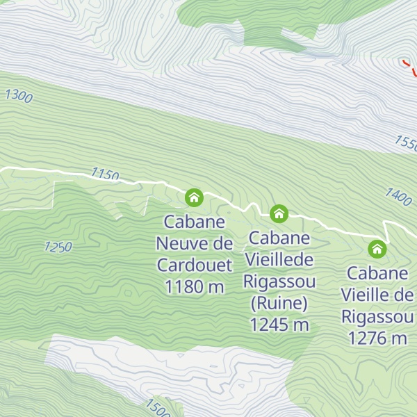 Map of Cabane Vieille de Cardouet (Ruine)