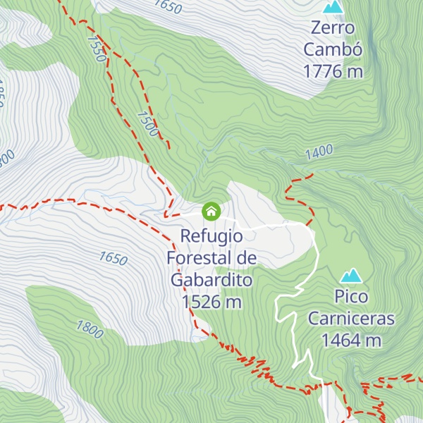 Map of Refugio Forestal de Gabardito
