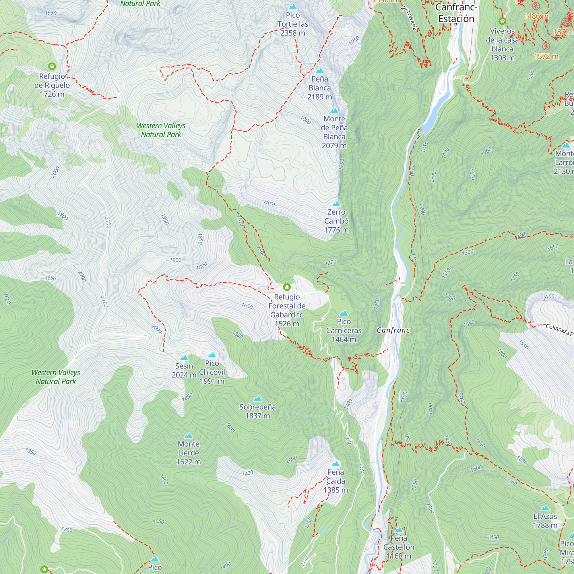 Refugio Forestal de Gabardito map