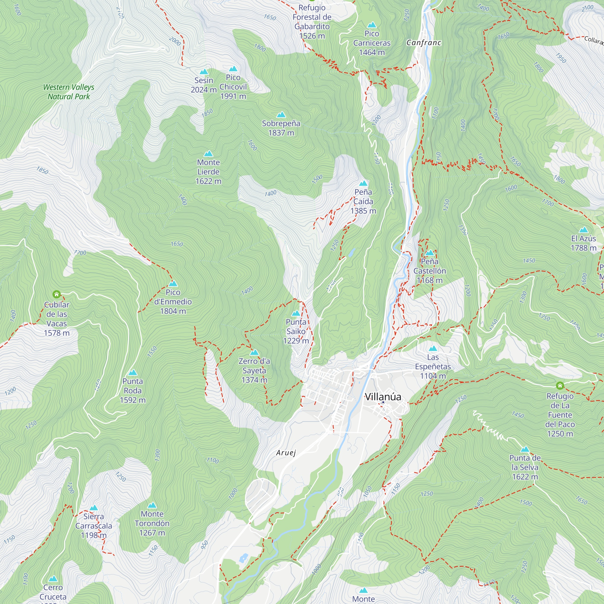 Refugio de Lierde map