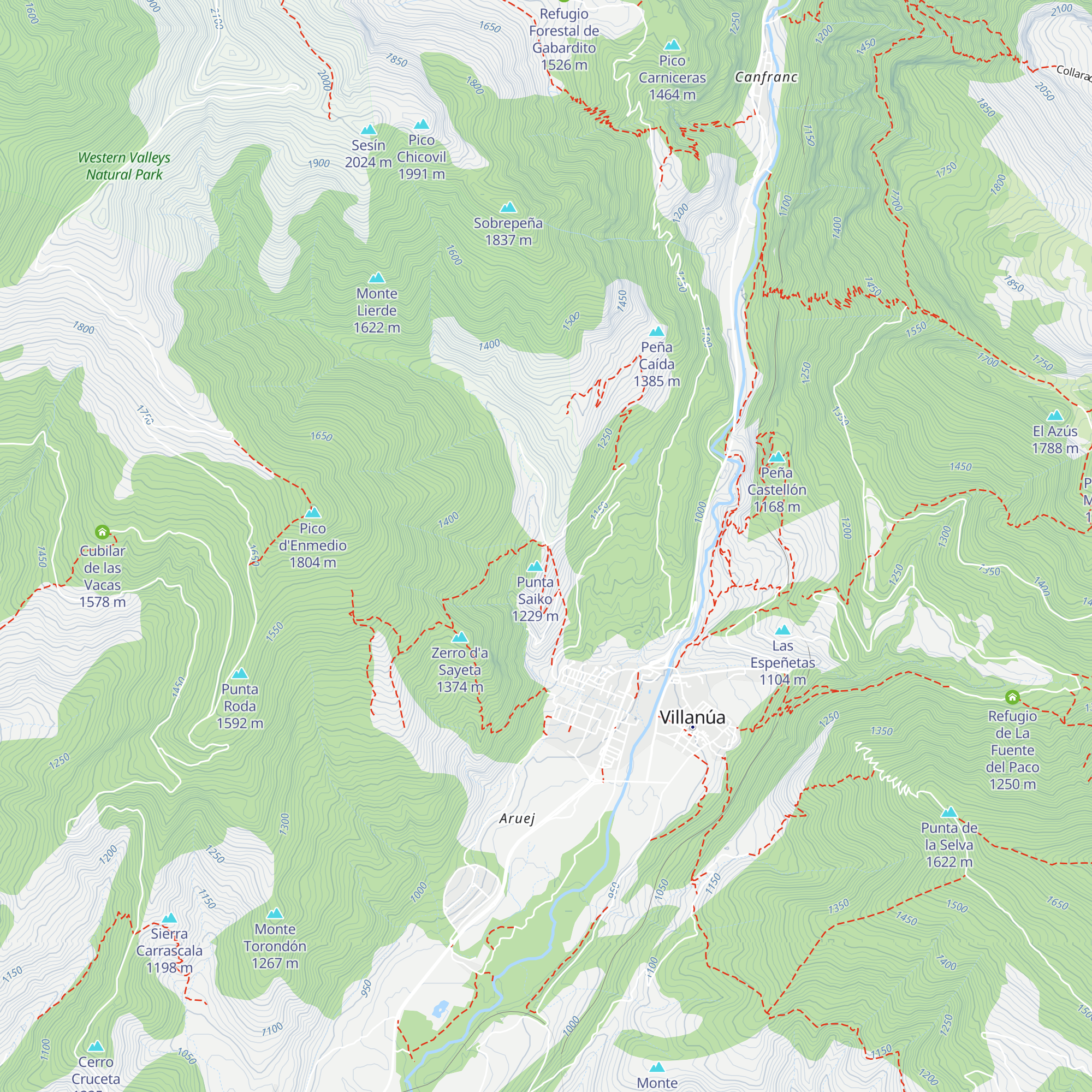 Refugio de Lierde map