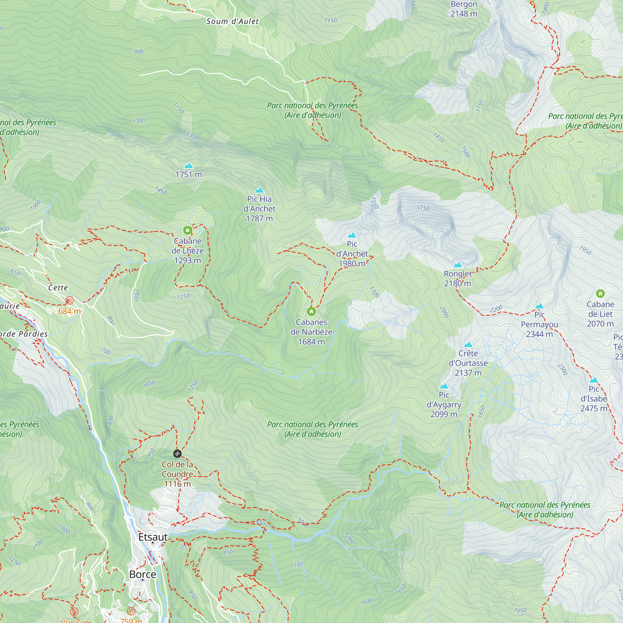 Cabanes de Narbèze map