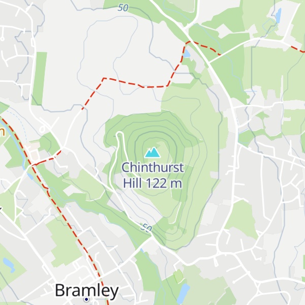 Map of Chinthurst Hill