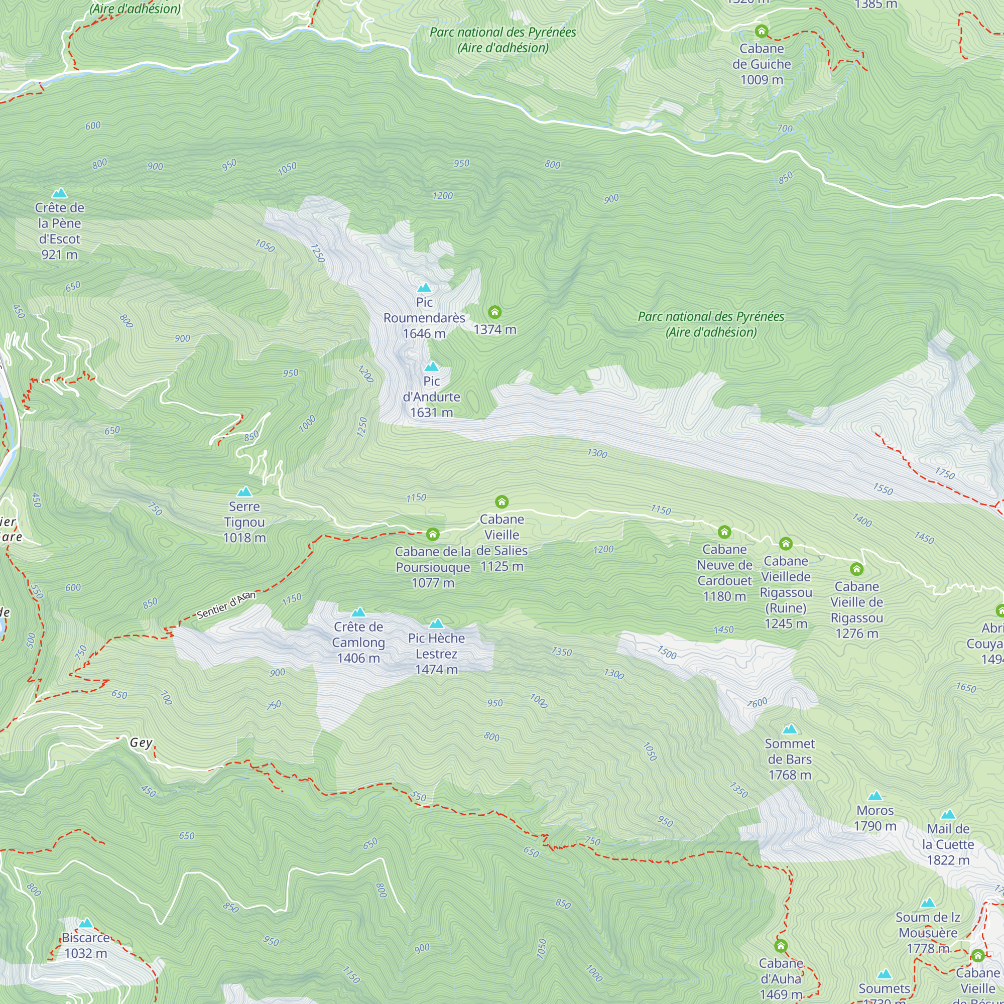 Cabane Vieille de Salies map