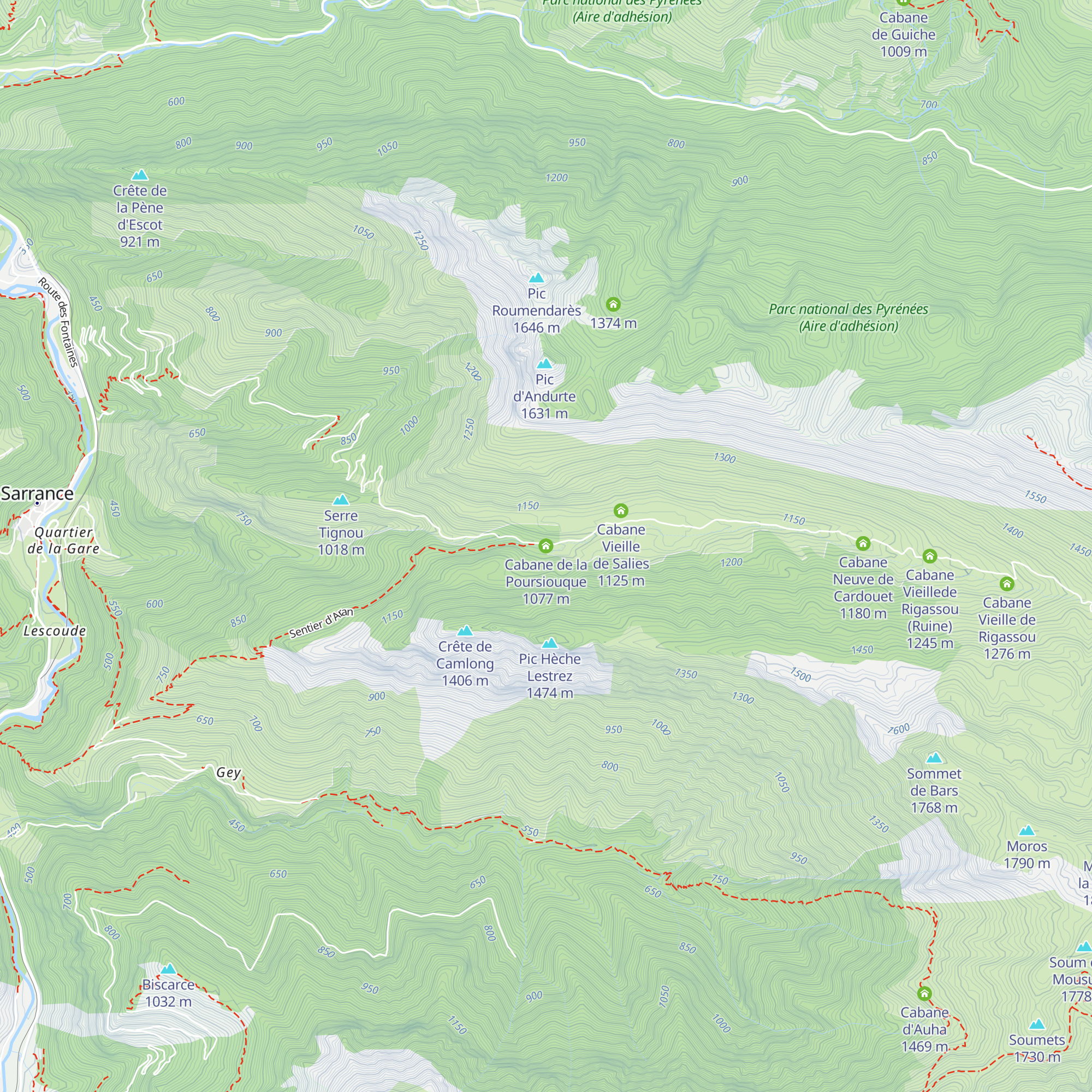 Cabane de la Poursiouque map