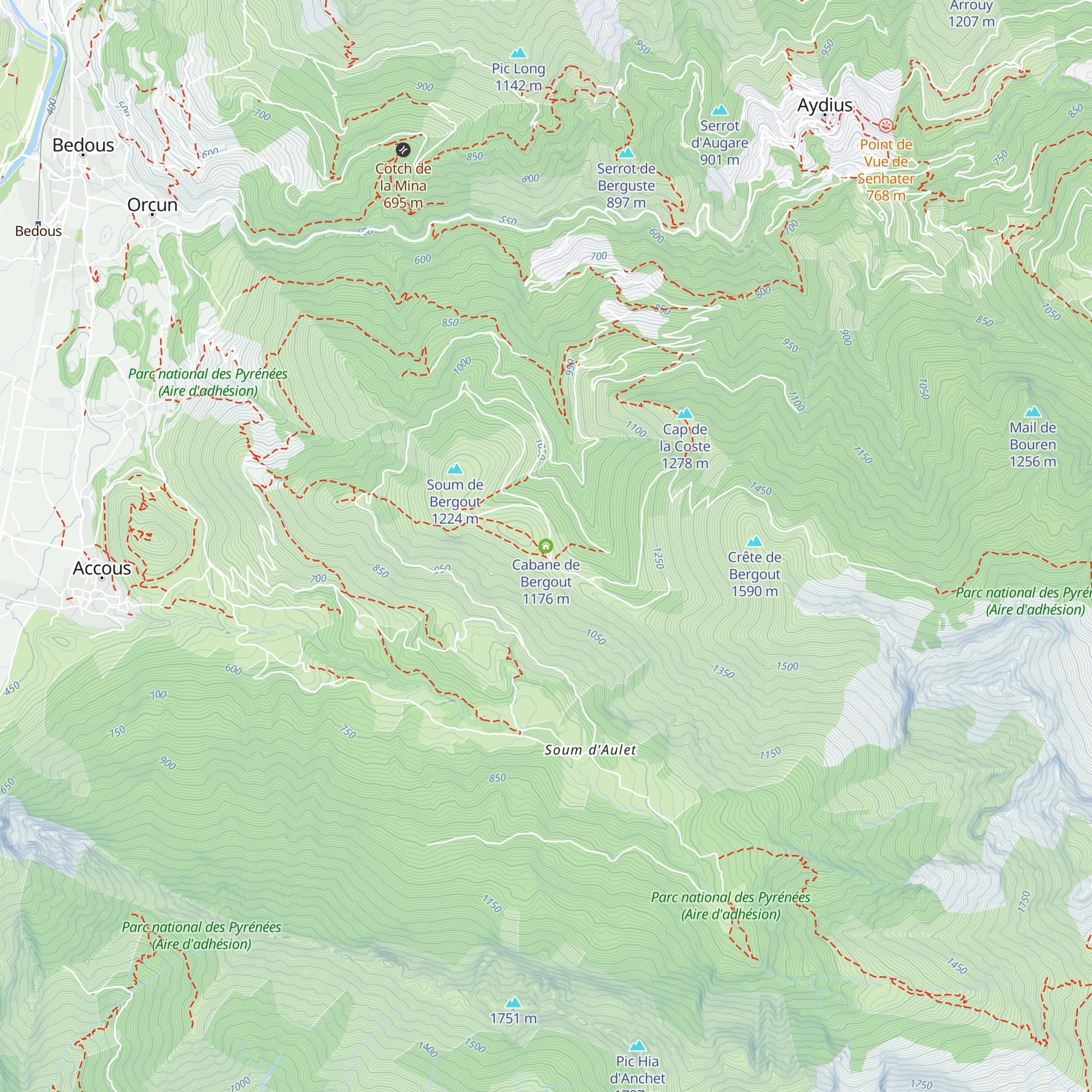 Cabane de Bergout map