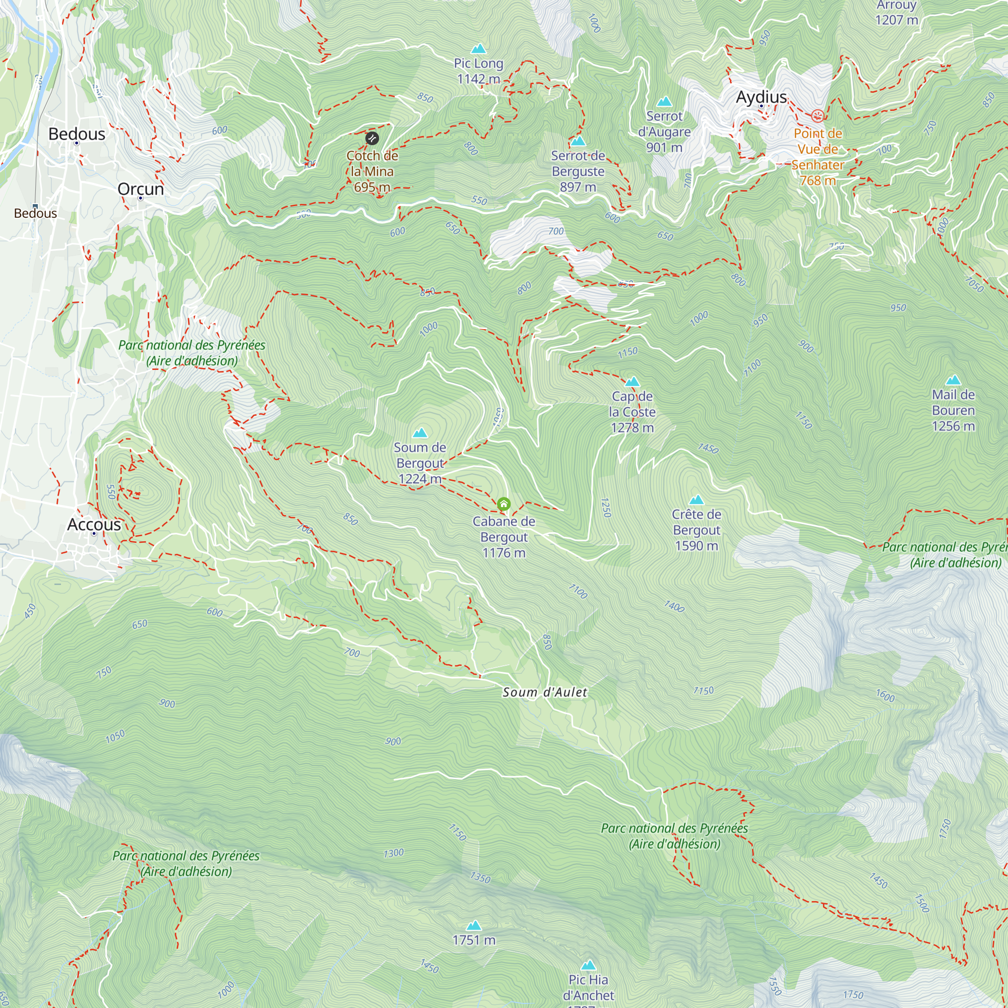 Cabane de Bergout map
