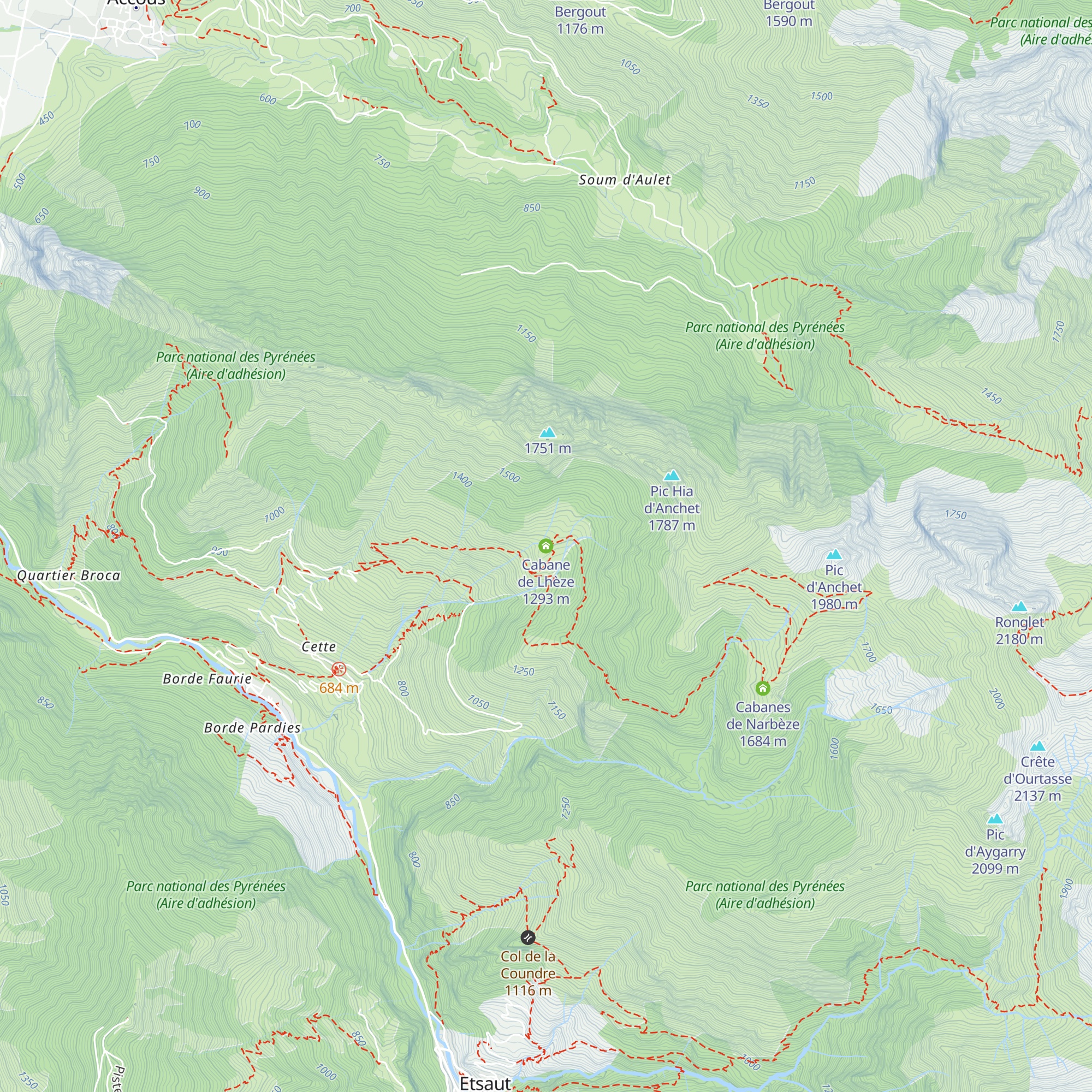 Cabane de Lhèze map