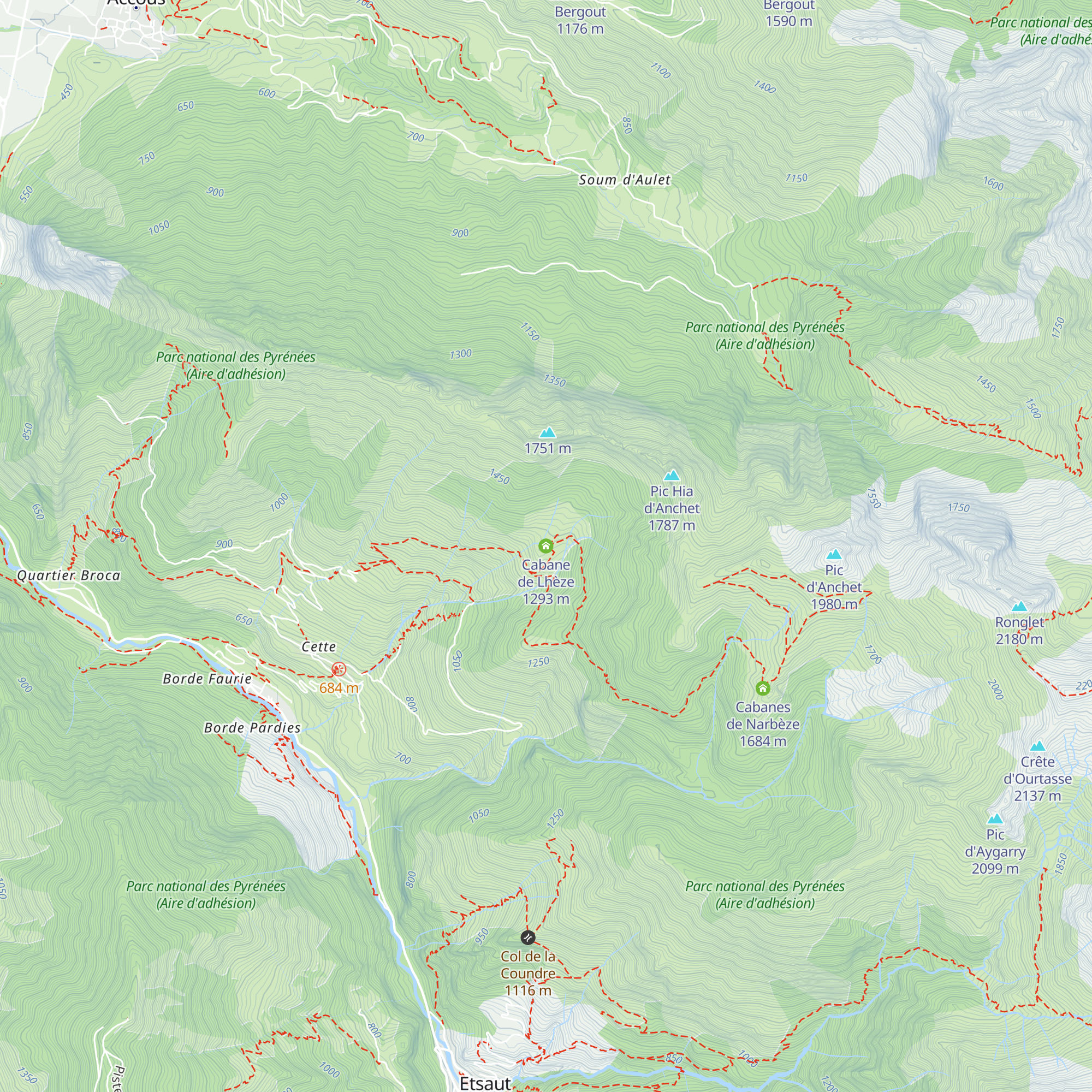 Cabane de Lhèze map
