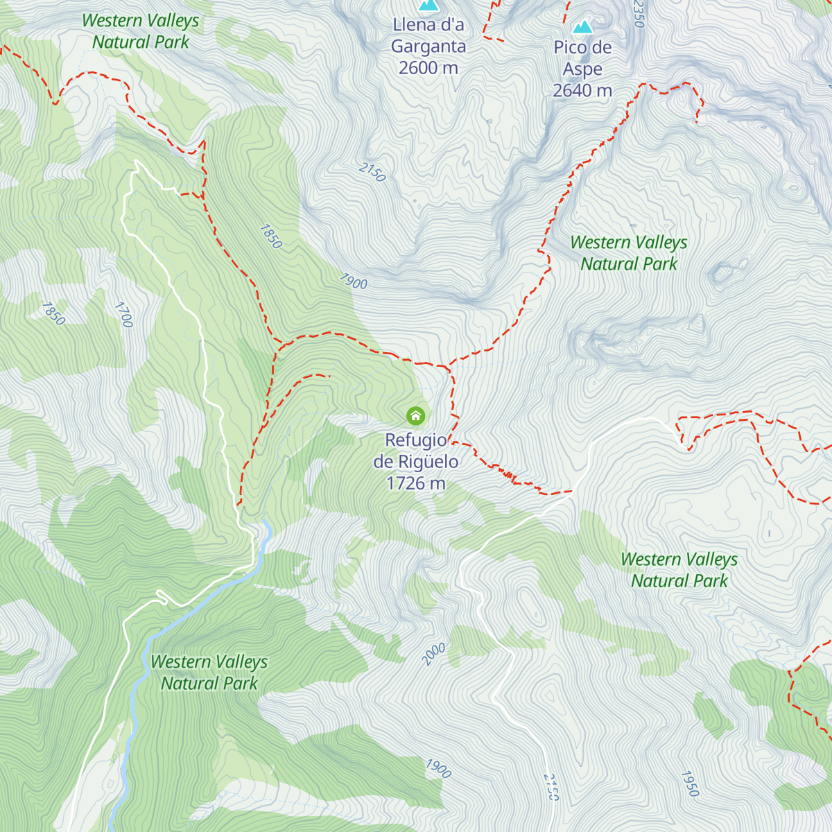 Refugio de Rigüelo map