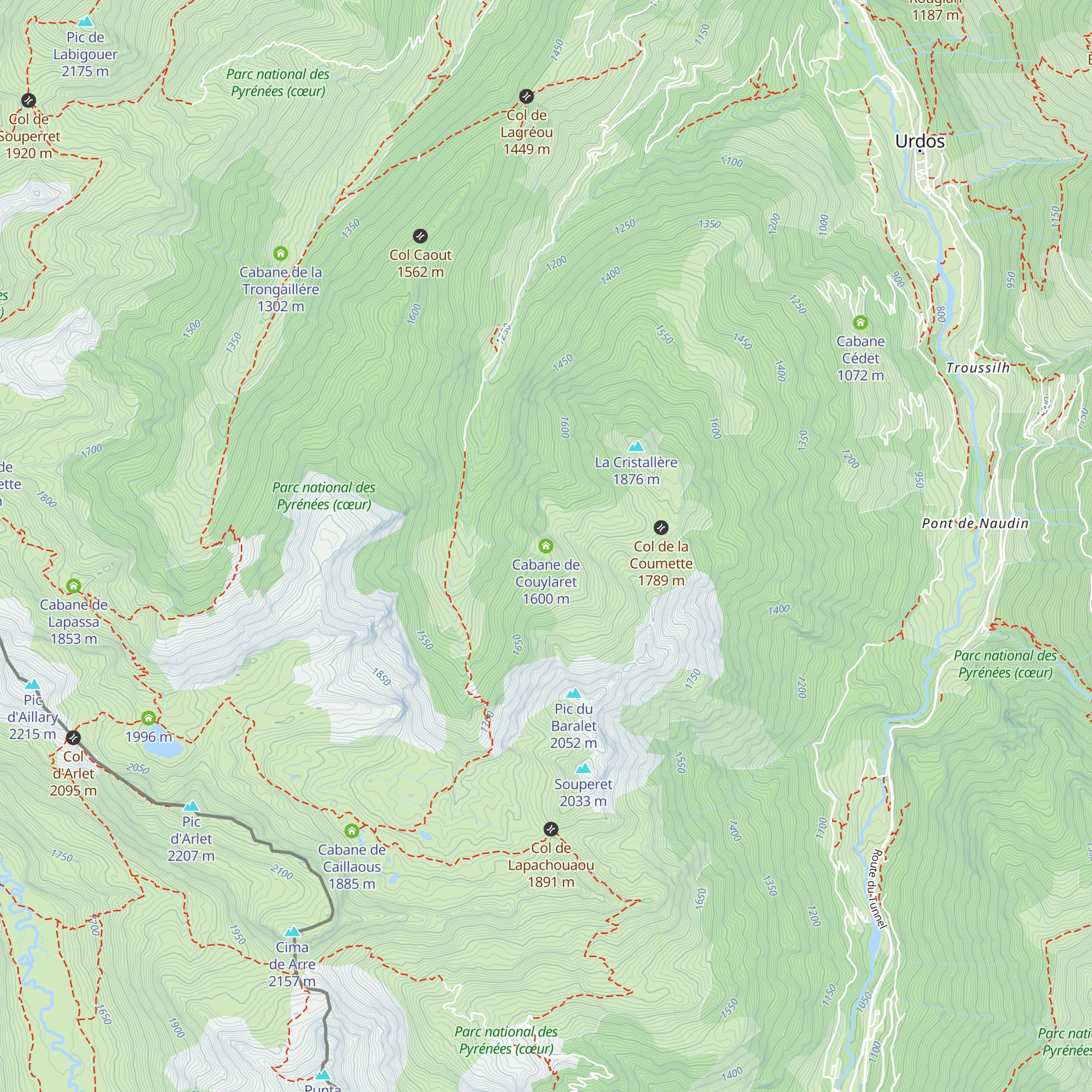 Cabane de Couylaret map