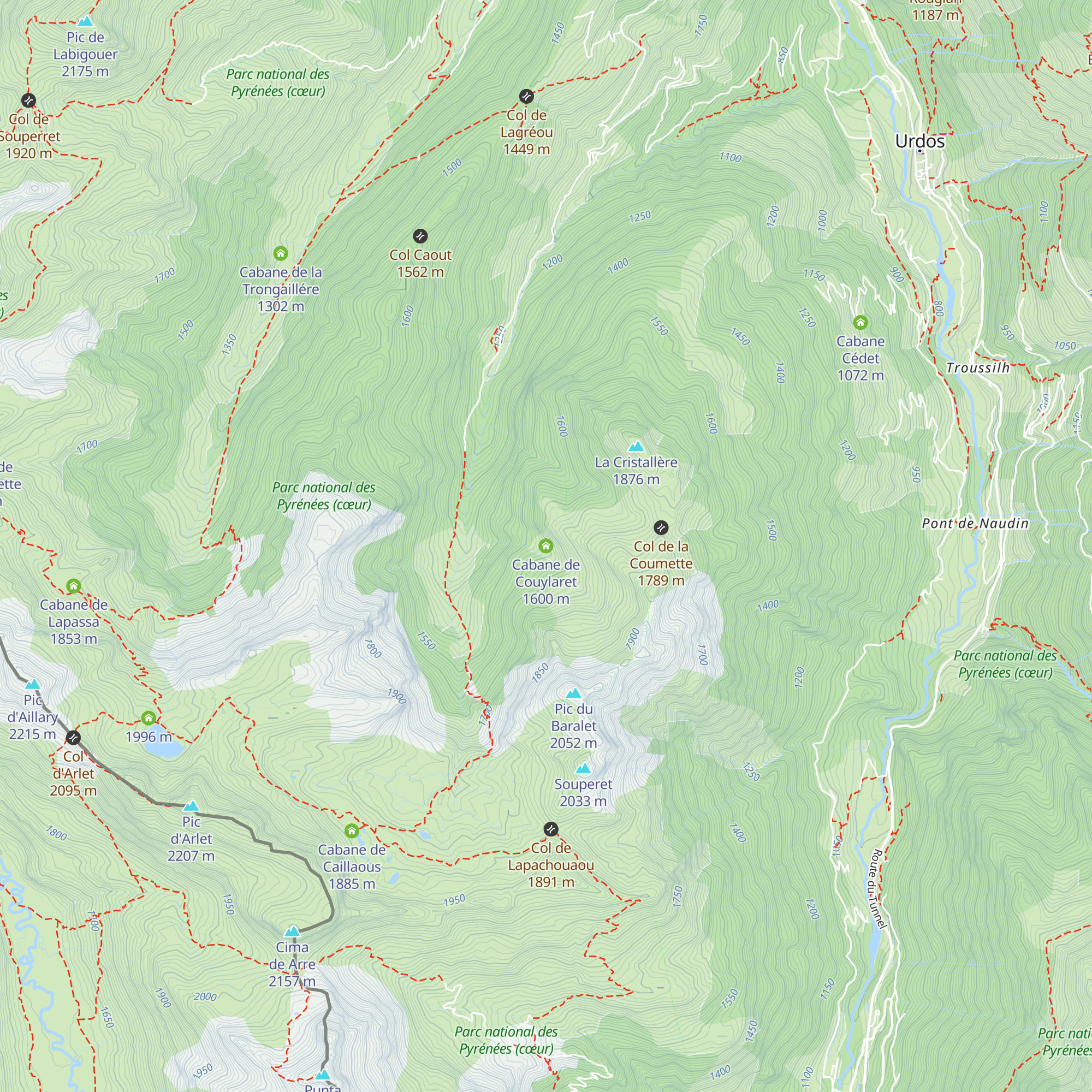 Cabane de Couylaret map