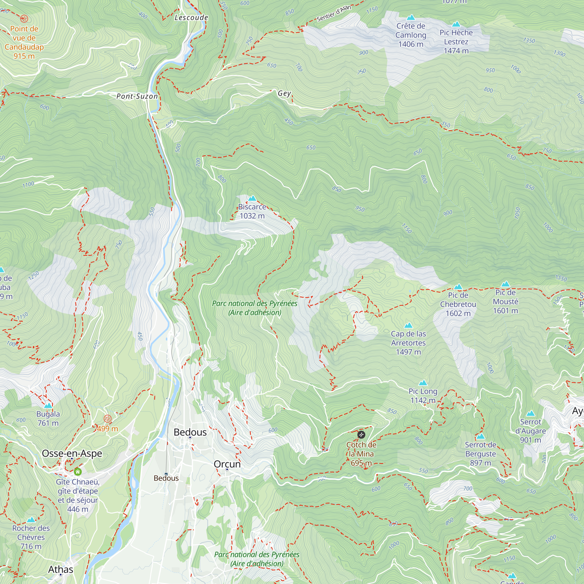 Cabane de Castéruch map