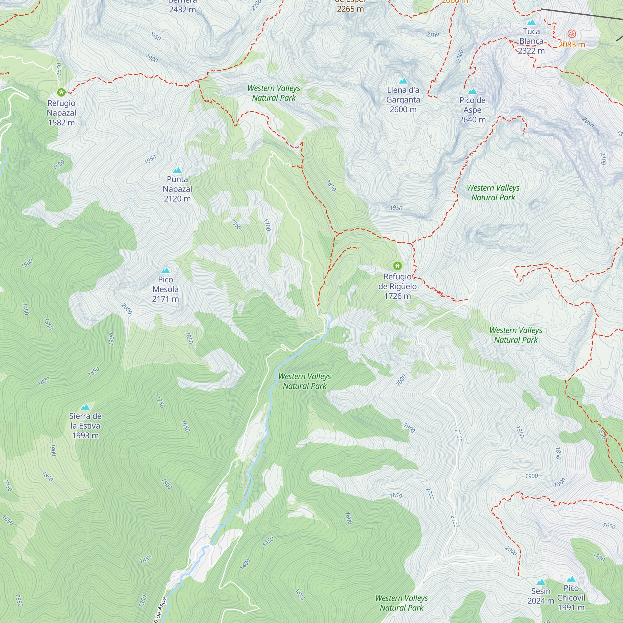 Refugio de Saleras map