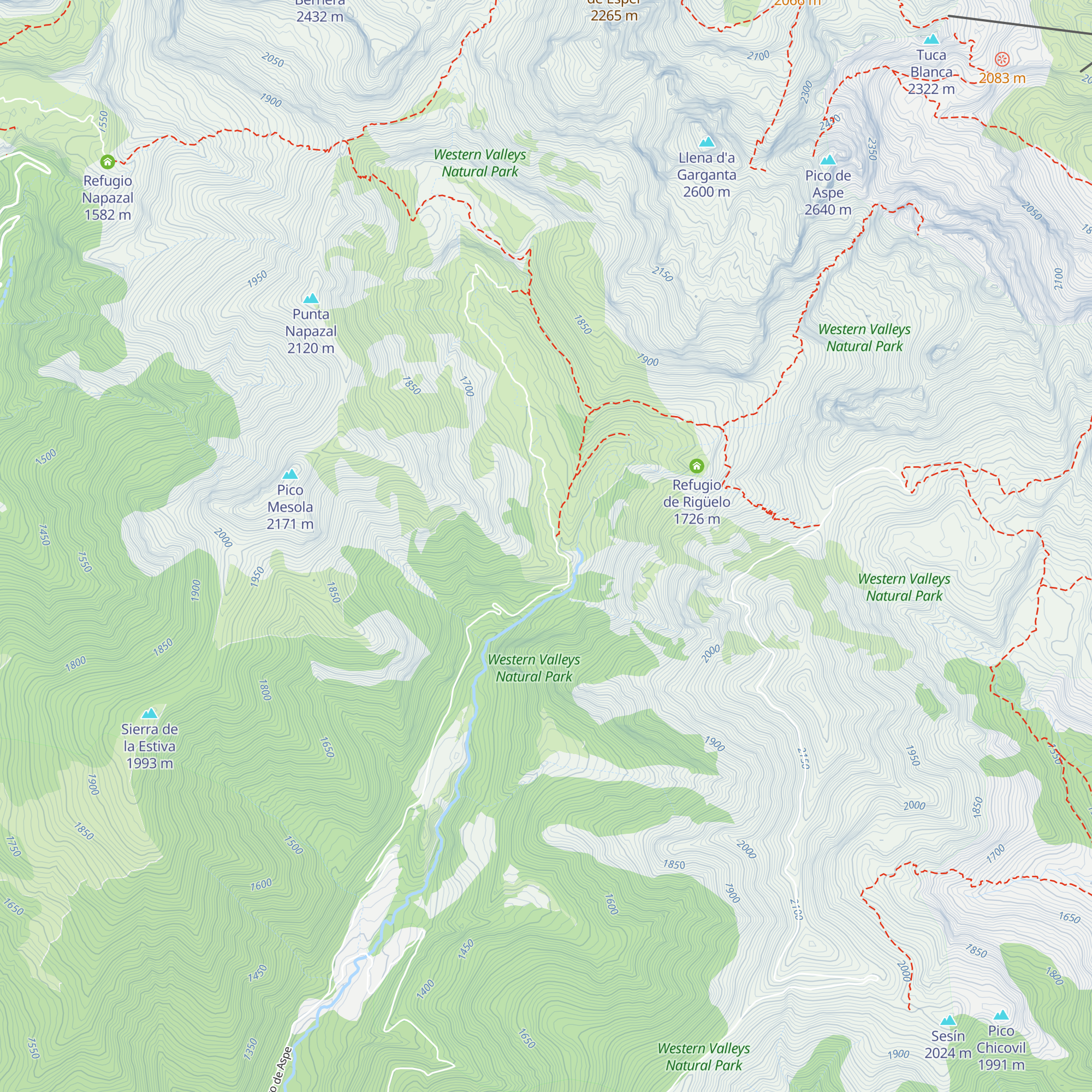 Refugio de Saleras map