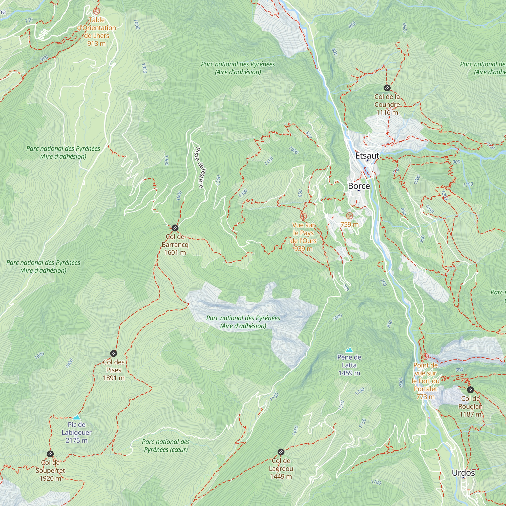 Cabane d'Udapet-de-Bas map