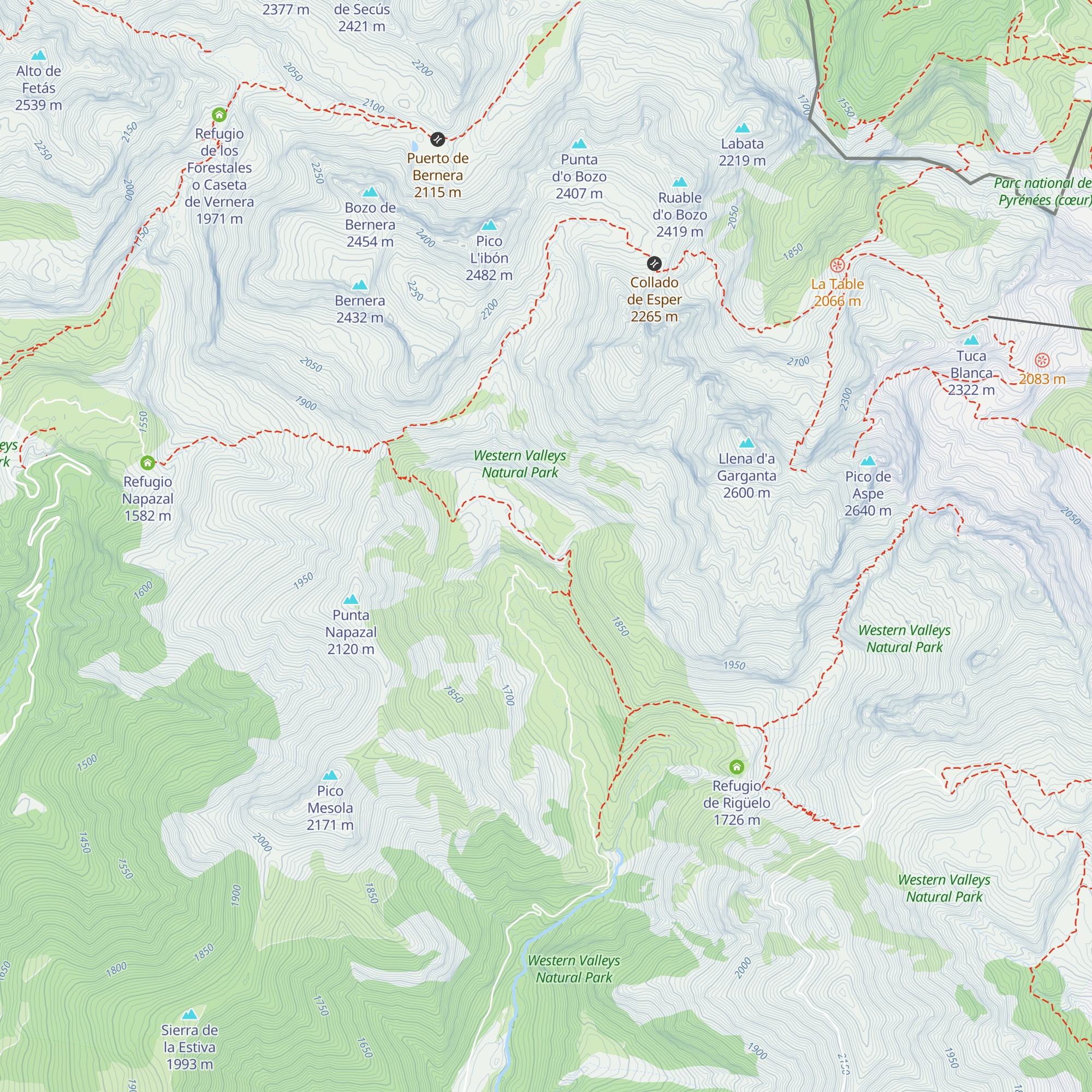 Refugio del Cubilar del Barranco map
