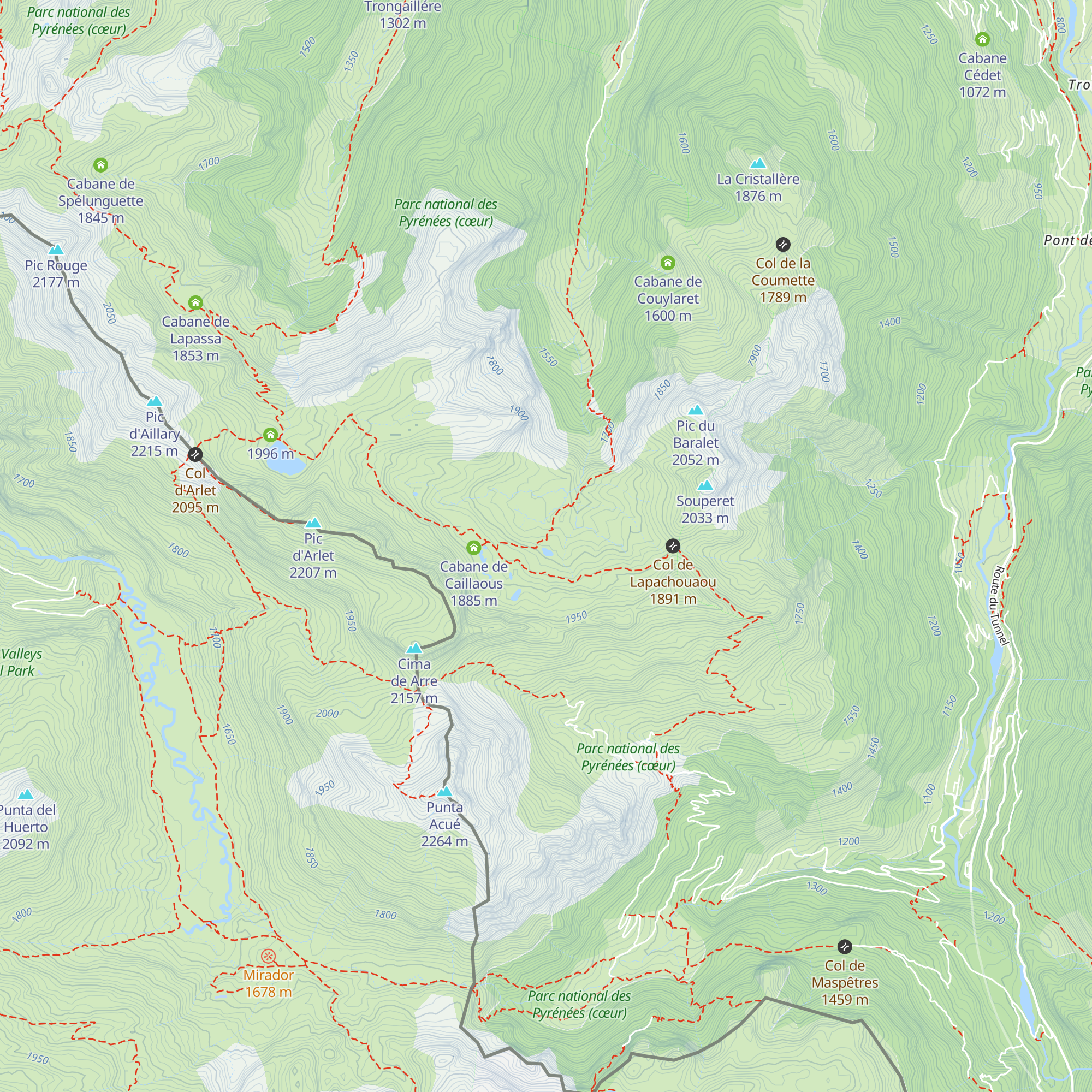 Cabane de Gourgue Sec map