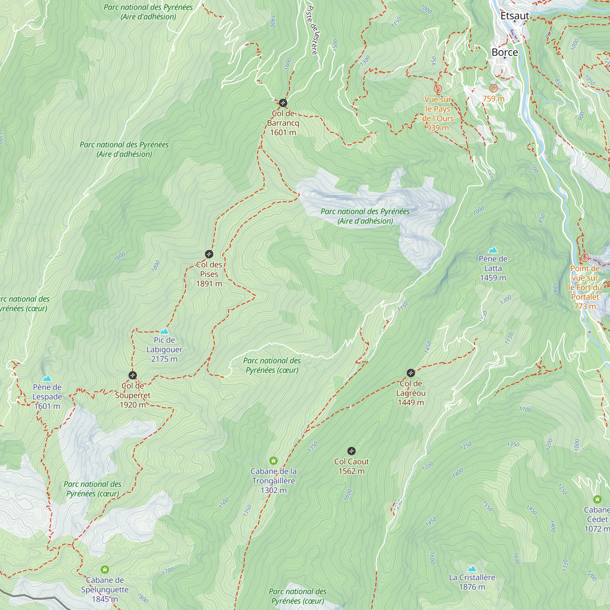 Cabane de Cayalatte map