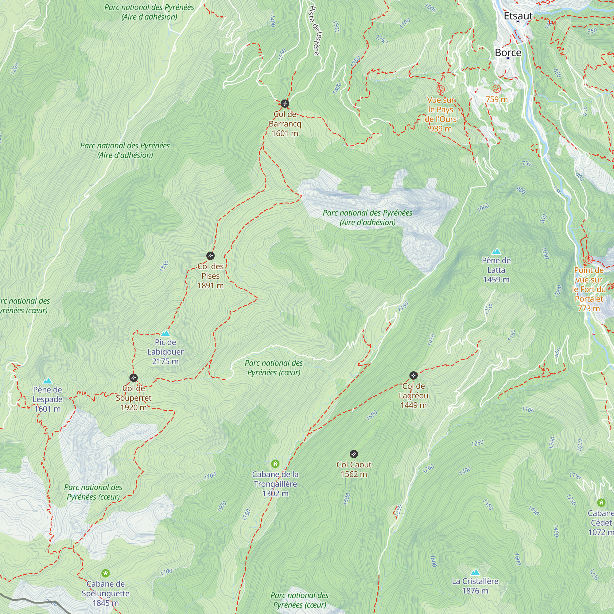 Cabane de Cayalatte map