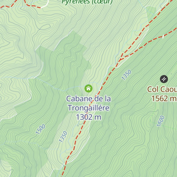 Map of Cabane de la Trongaillére