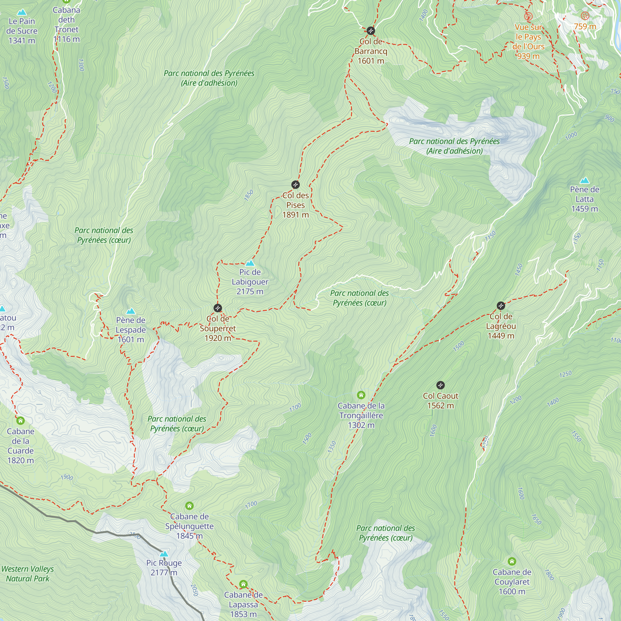 Cabane de Saoutelle map