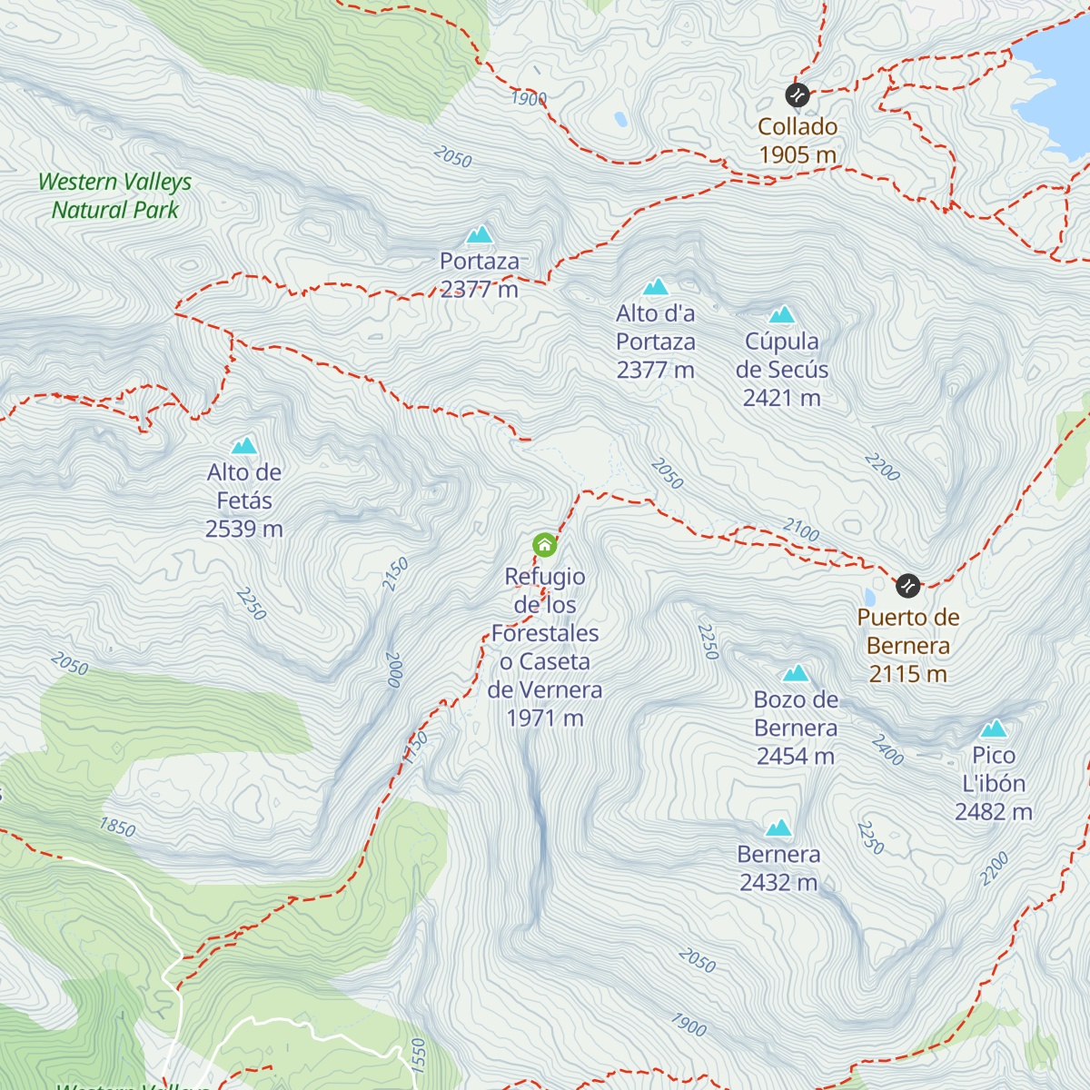 Refugio de los Forestales o Caseta de Vernera map