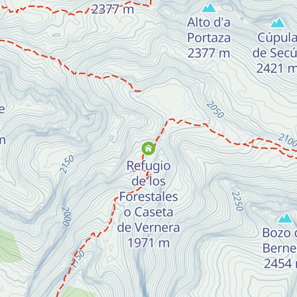 Map of Refugio de los Forestales o Caseta de Vernera