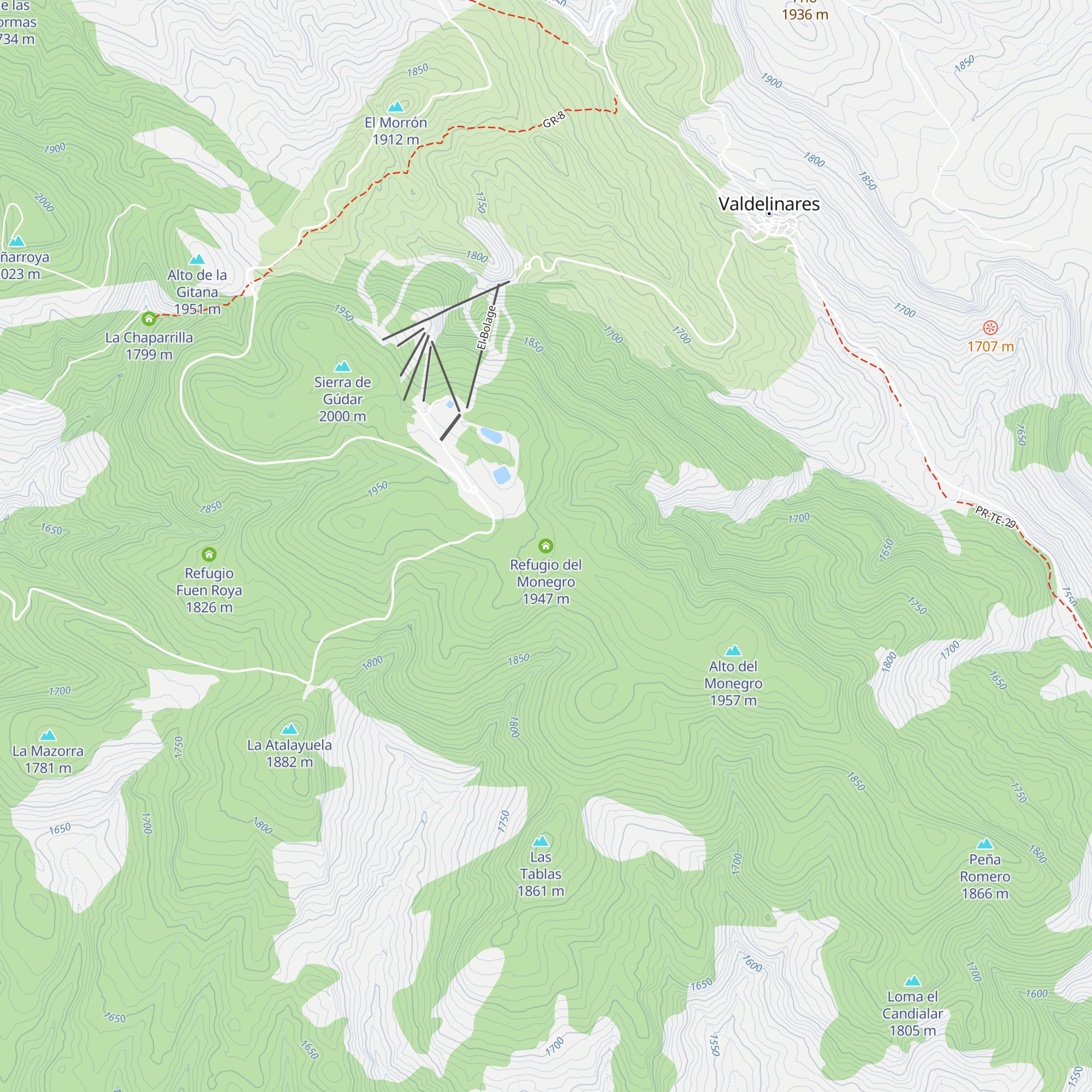 Refugio del Monegro map