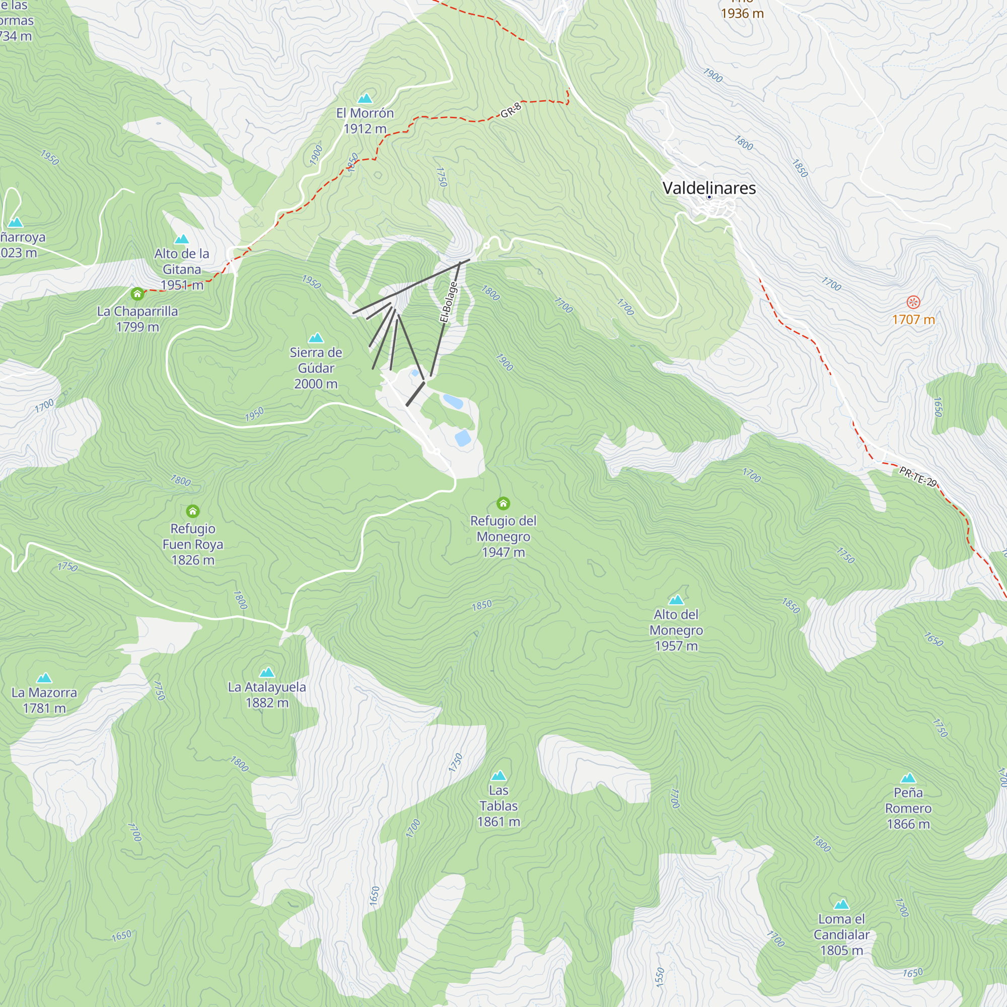 Refugio del Monegro map