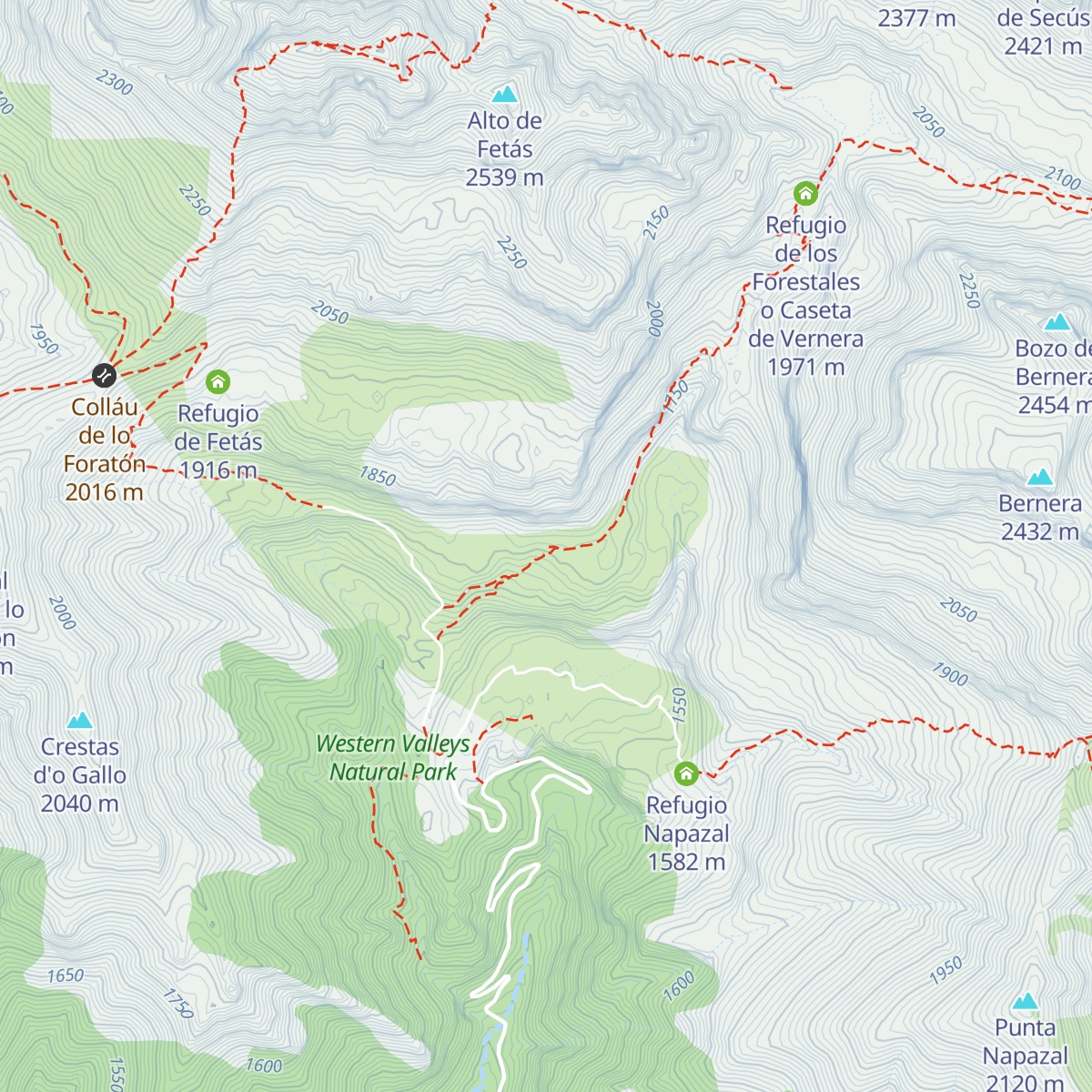 Refugio de Oldecua map